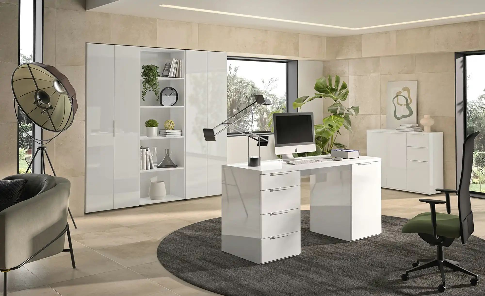 Thumbnail - Büroregal  Este ¦ weiß ¦ Maße (cm): B: 68,8 H: 200,2 T: 37.1 Regale > Büroregale - Höffner