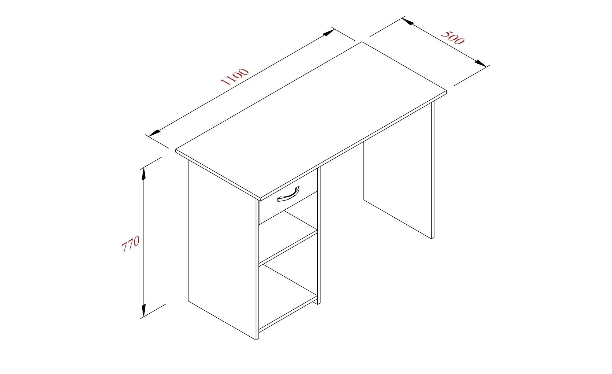 Schreibtisch  Lieser ¦ holzfarben ¦ Maße (cm): B: 110 H: 76,4 T: 50.0 Tisch günstig online kaufen