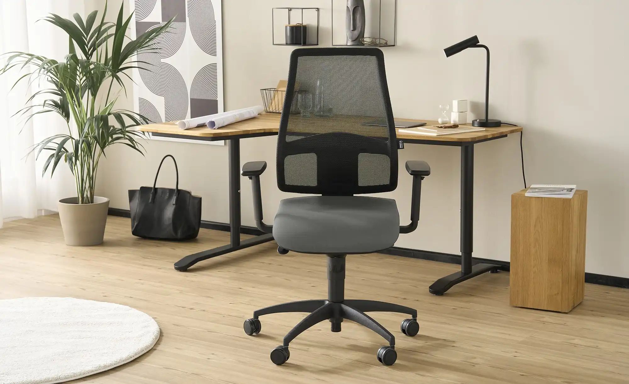 Thumbnail - home worx Büro-Drehstuhl  HWO ¦ grau ¦ Maße (cm): B: 70 H: 108 T: 70.0 Stühle > Bürostühle - Höffner