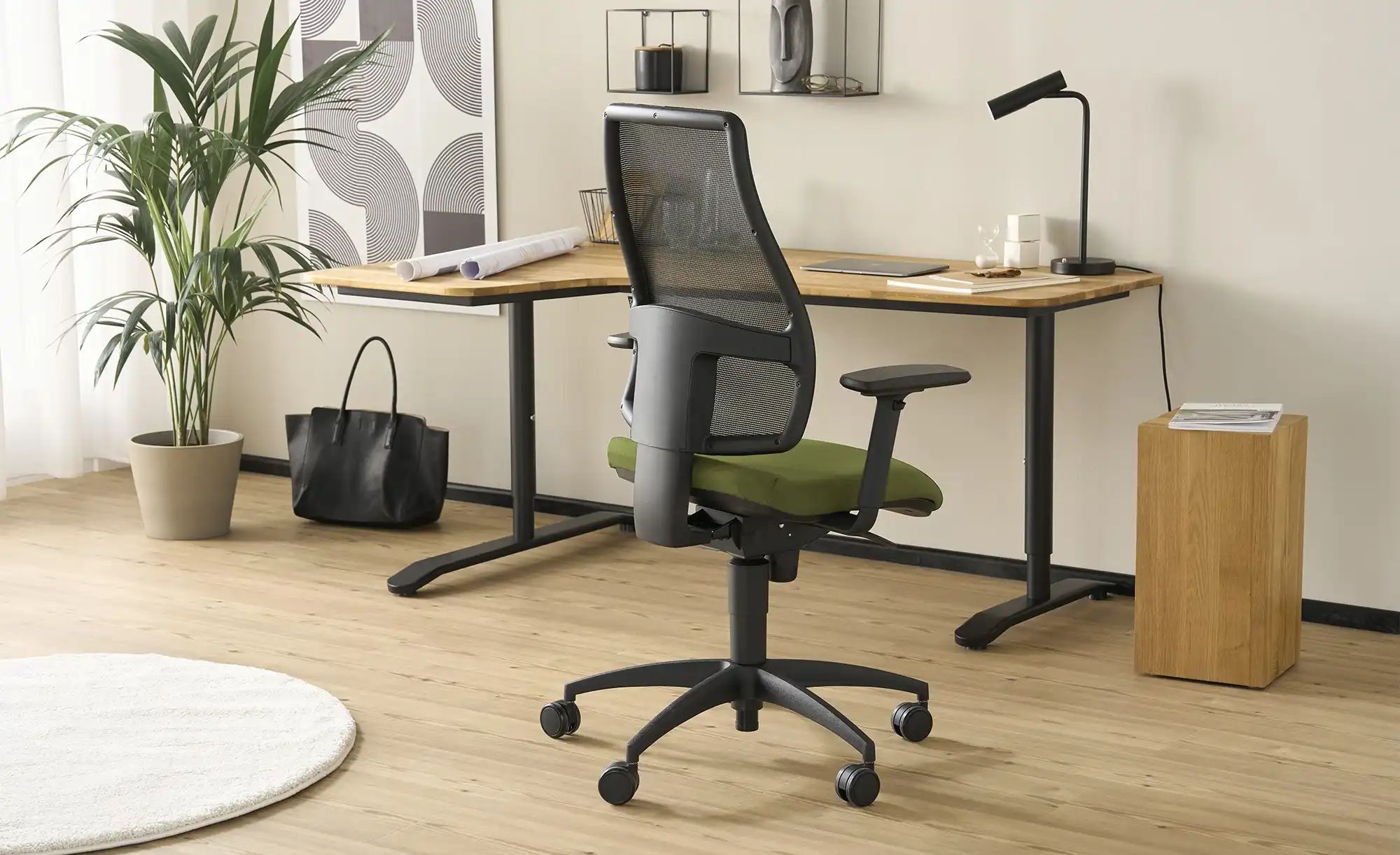 home worx Büro-Drehstuhl  HWO ¦ grün ¦ Maße (cm): B: 70 H: 108 T: 70.0 Stüh günstig online kaufen