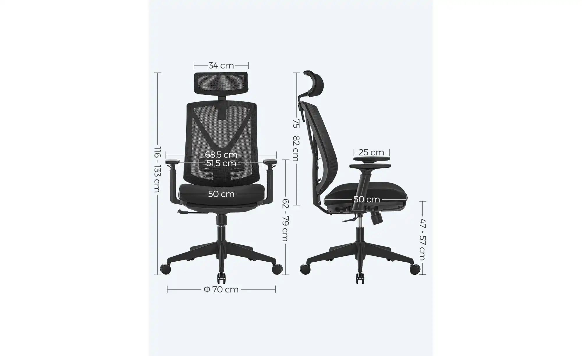 Bürostuhl   ¦ schwarz ¦ Maße (cm): B: 70 H: 116 Stühle > Bürostühle - Höffn günstig online kaufen