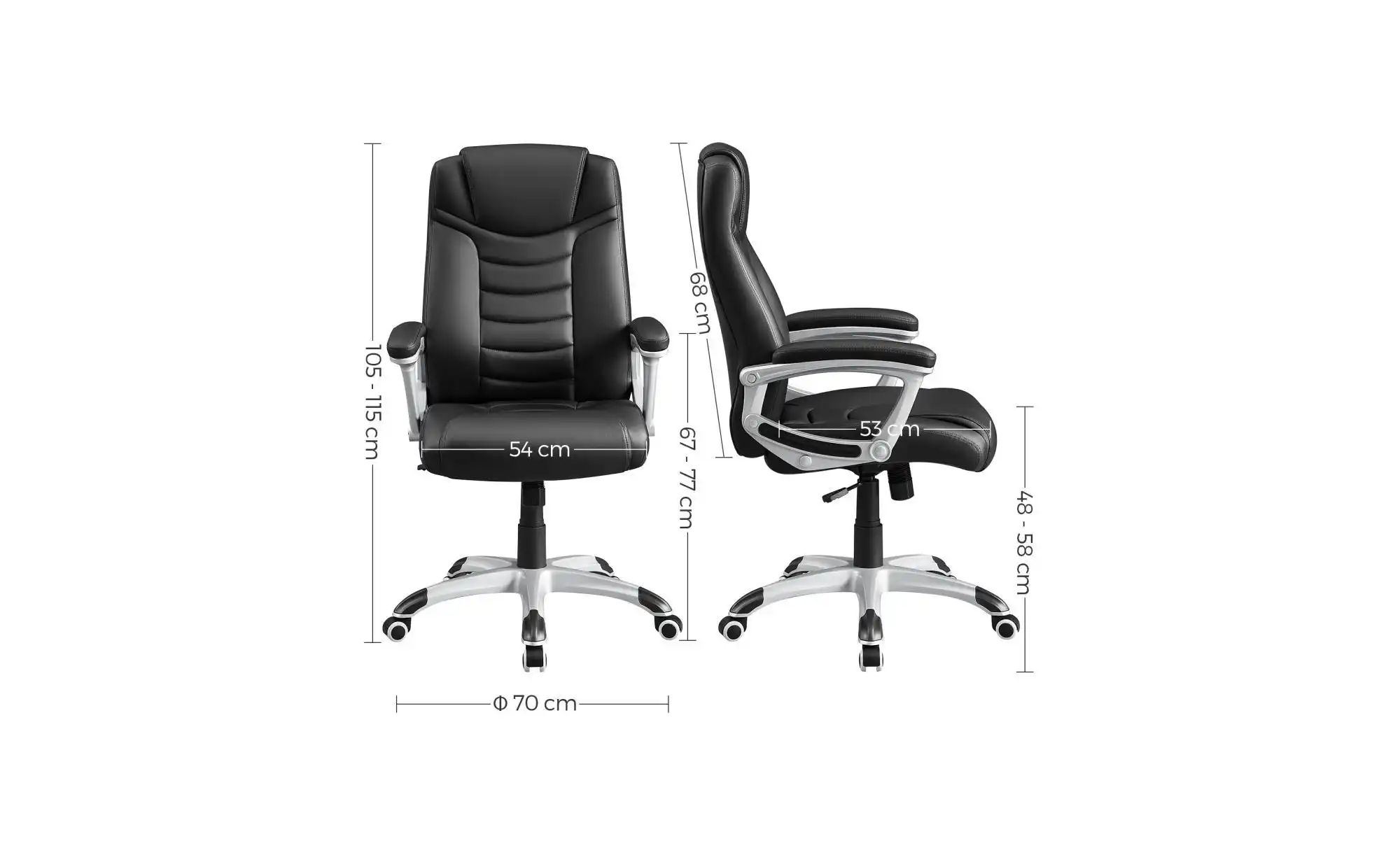 Bürostuhl   ¦ schwarz ¦ Maße (cm): B: 70 H: 107 Stühle > Bürostühle - Höffn günstig online kaufen