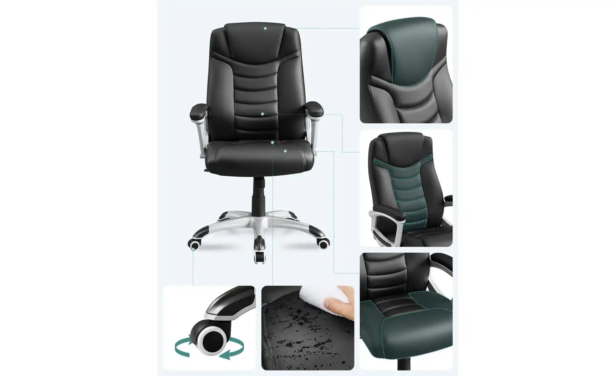 Bürostuhl   ¦ schwarz ¦ Maße (cm): B: 70 H: 107 Stühle > Bürostühle - Höffn günstig online kaufen