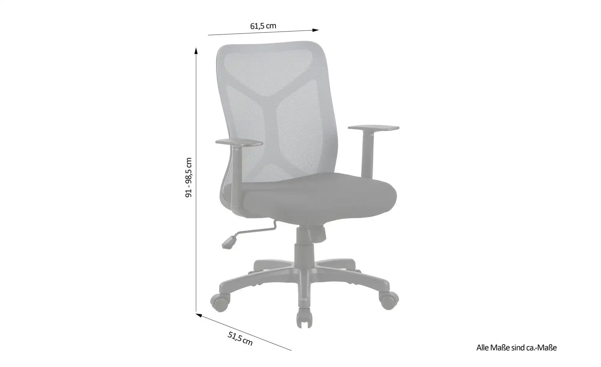 by Living Bürodrehstuhl   ¦ grau ¦ Maße (cm): B: 61,5 H: 98,5 Stühle > Büro günstig online kaufen