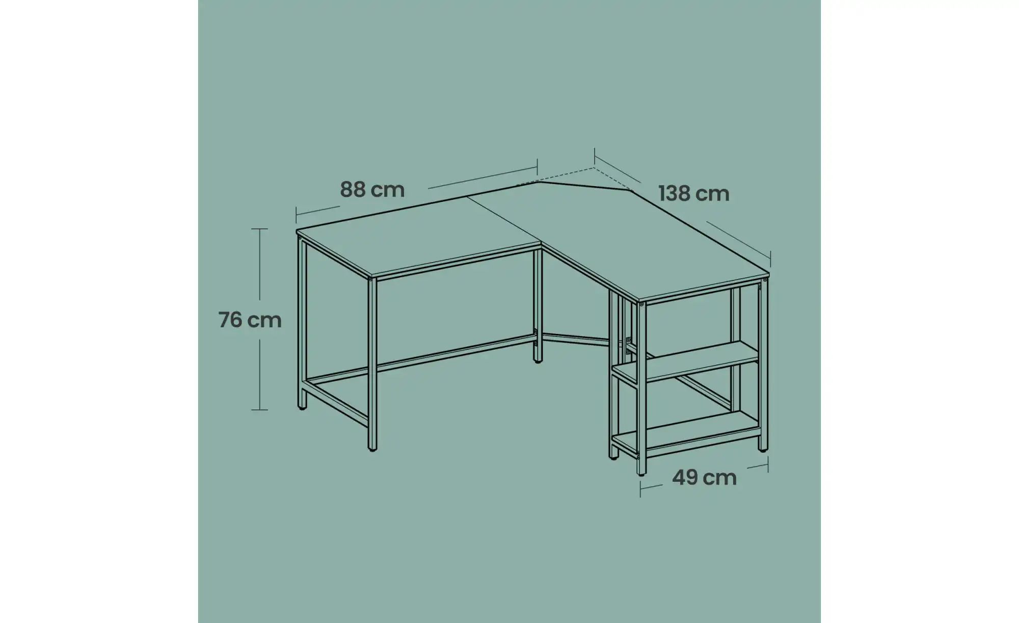 Schreibtisch   ¦ schwarz ¦ Maße (cm): B: 138 H: 76 Tische > Computertische günstig online kaufen