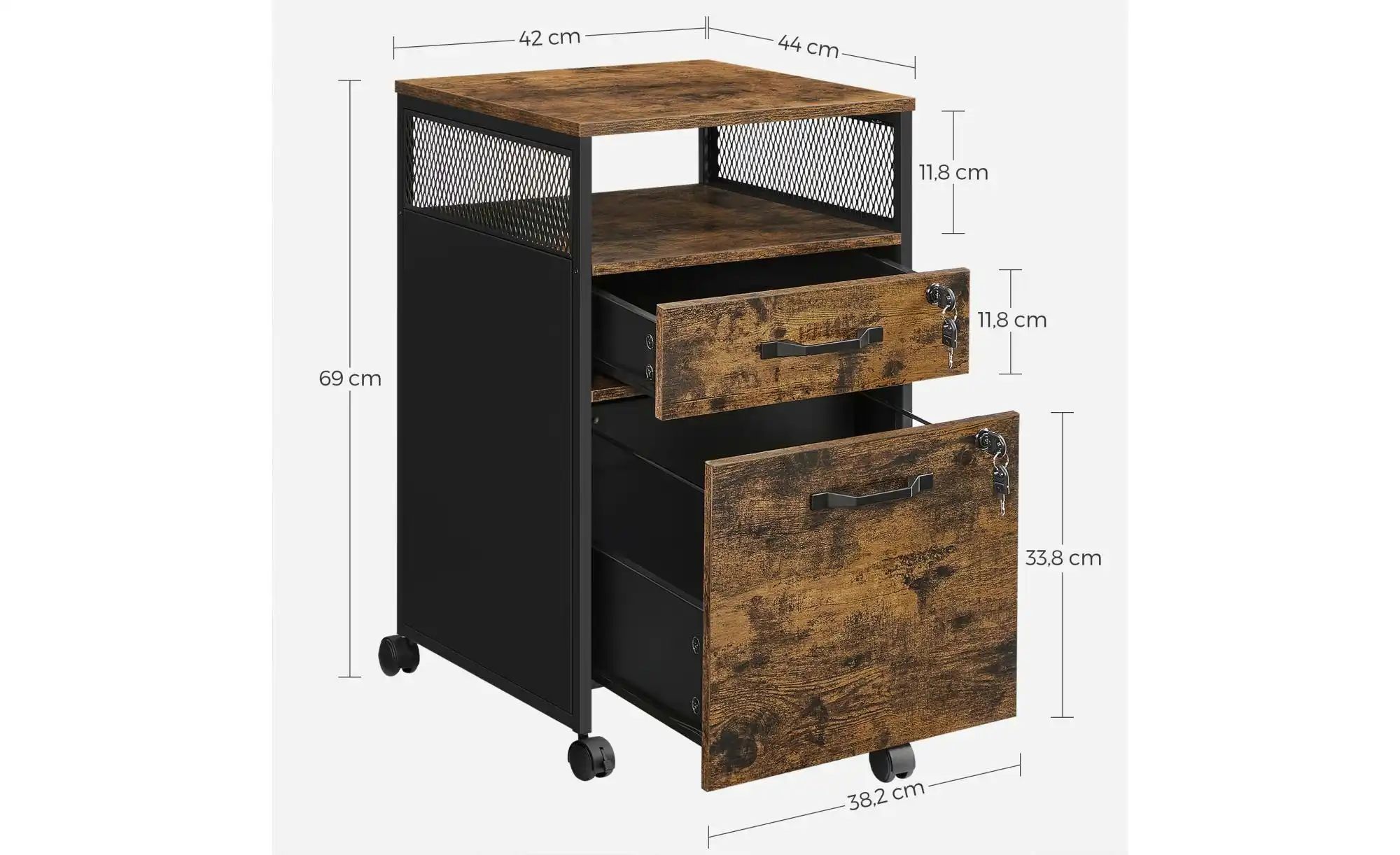 Rollcontainer   ¦ braun ¦ Maße (cm): B: 42 H: 69 Schränke > Container - Höf günstig online kaufen