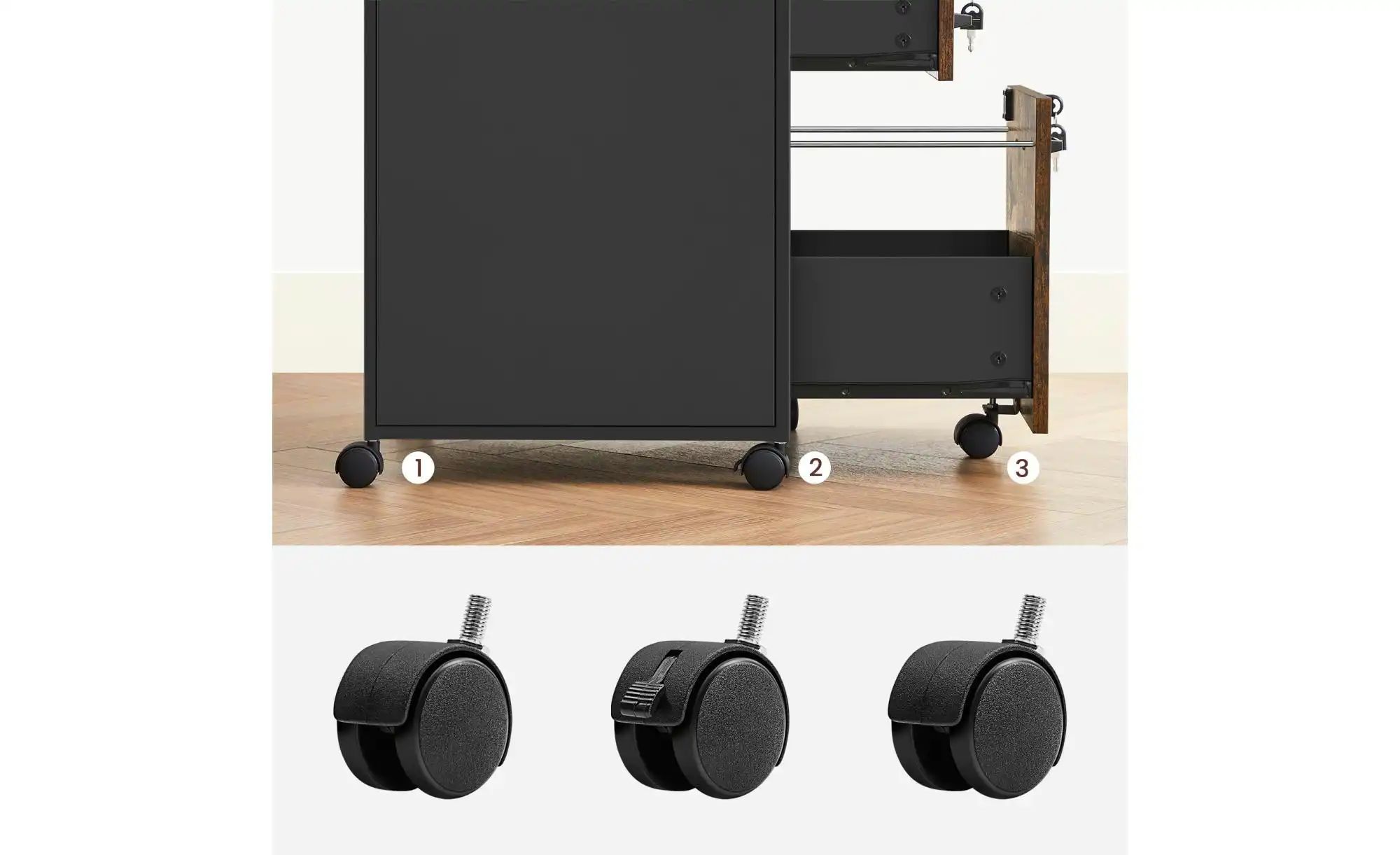 Thumbnail - Rollcontainer ¦ braun ¦ Maße (cm): B: 42 H: 69 Schränke > Container - Höffner