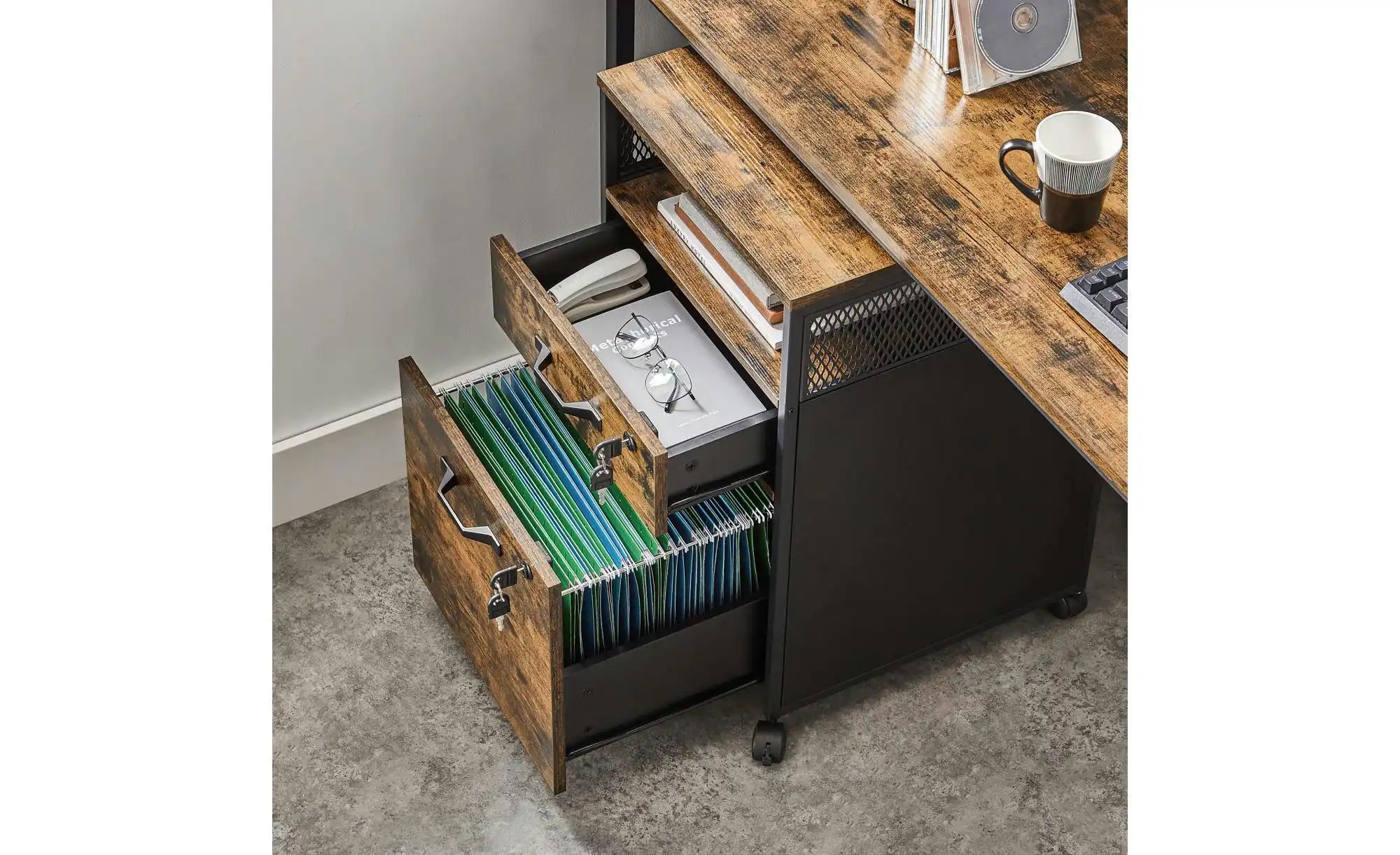 Thumbnail - Rollcontainer ¦ braun ¦ Maße (cm): B: 42 H: 69 Schränke > Container - Höffner