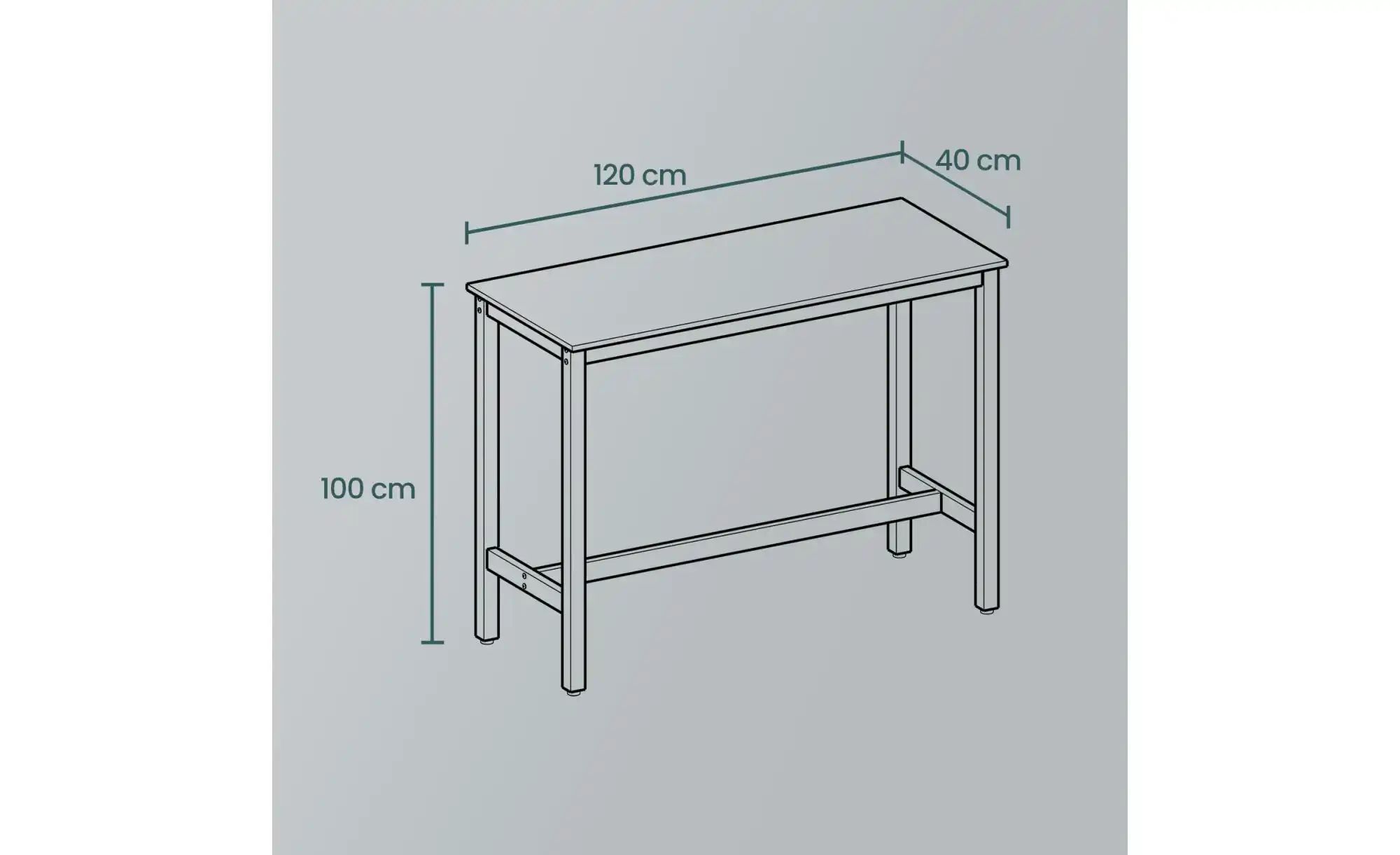 Bartisch   ¦ braun ¦ Maße (cm): B: 120 H: 100 Tische > Schreibtische - Höff günstig online kaufen