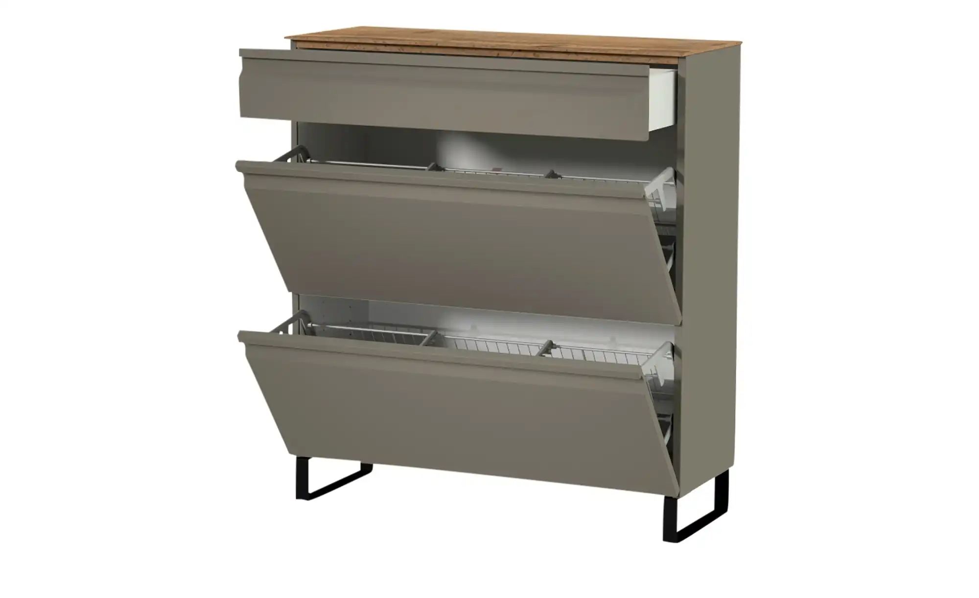 Thumbnail - Wohnwert Schuhschrank  Leo ¦ grau ¦ Maße (cm): B: 93 H: 104 T: 36.0 Garderoben & Kleiderstangen > Garderoben Schuhschrän...