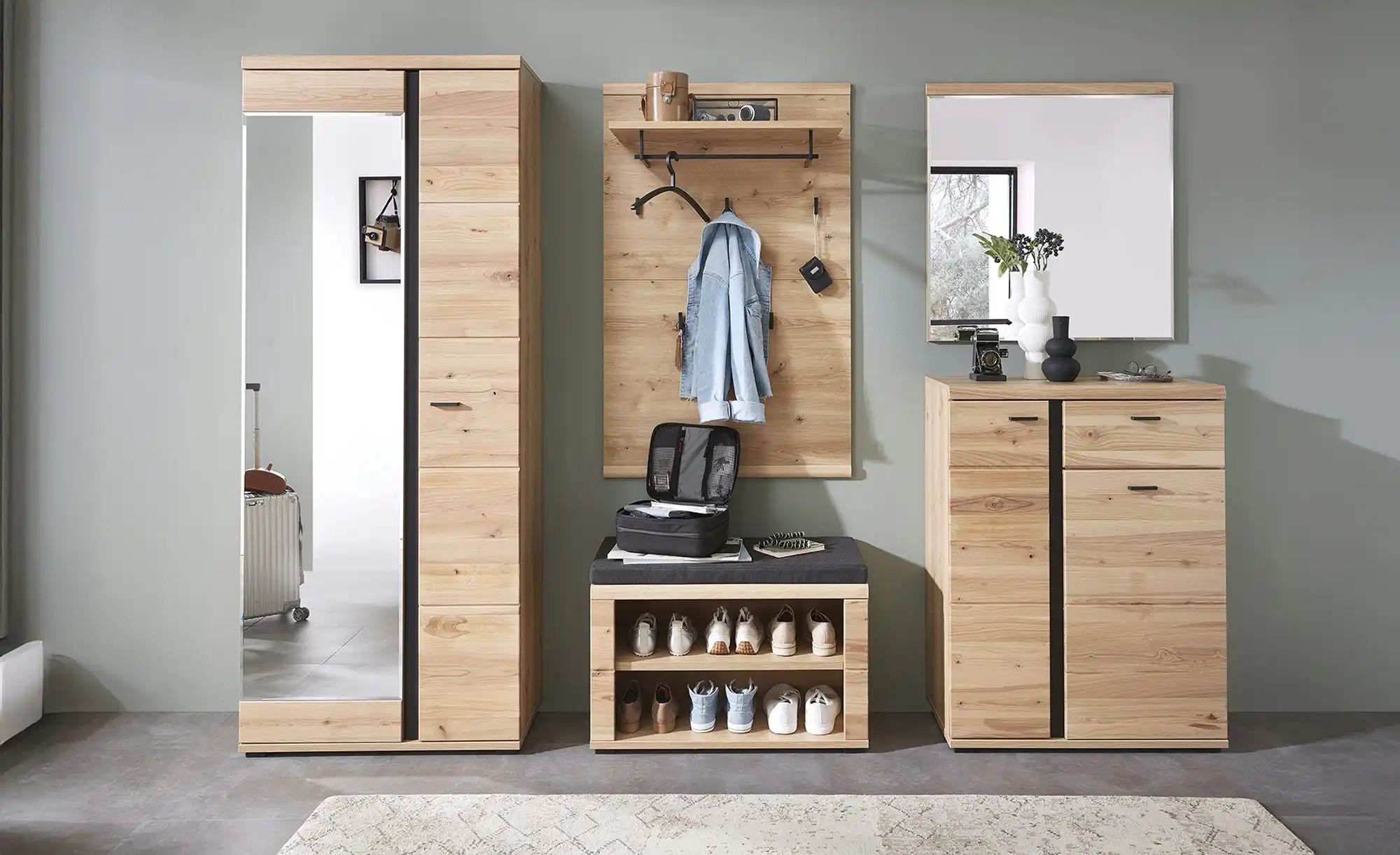 Thumbnail - uno Schuhschrank  Bari ¦ holzfarben ¦ Maße (cm): B: 80 H: 107 T: 40.0 Garderoben & Kleiderstangen > Garderoben Schuhschr...