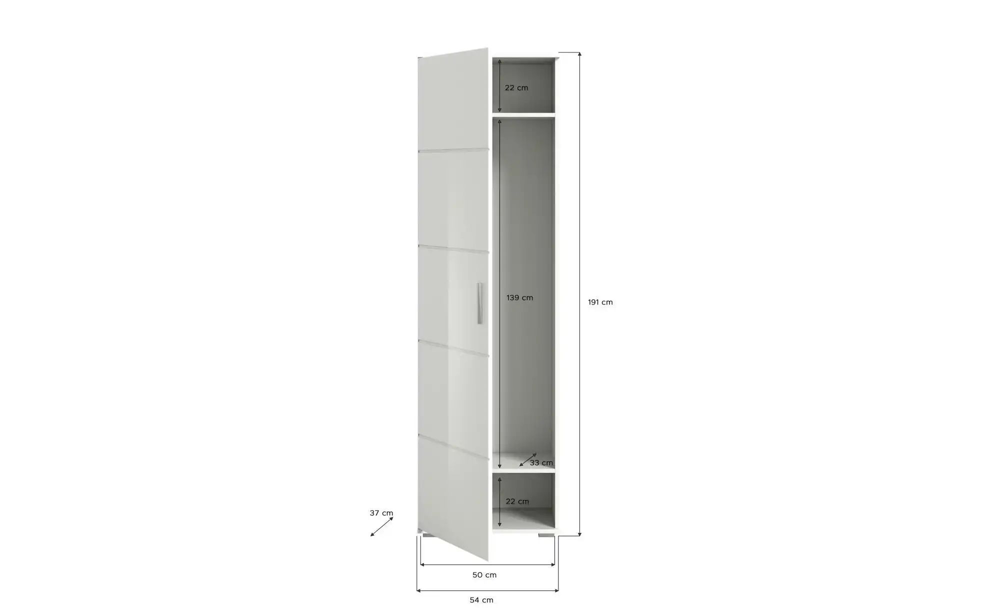 xonox.home Garderobenschrank 55 x 191 x 37 cm (B/H/T) günstig online kaufen