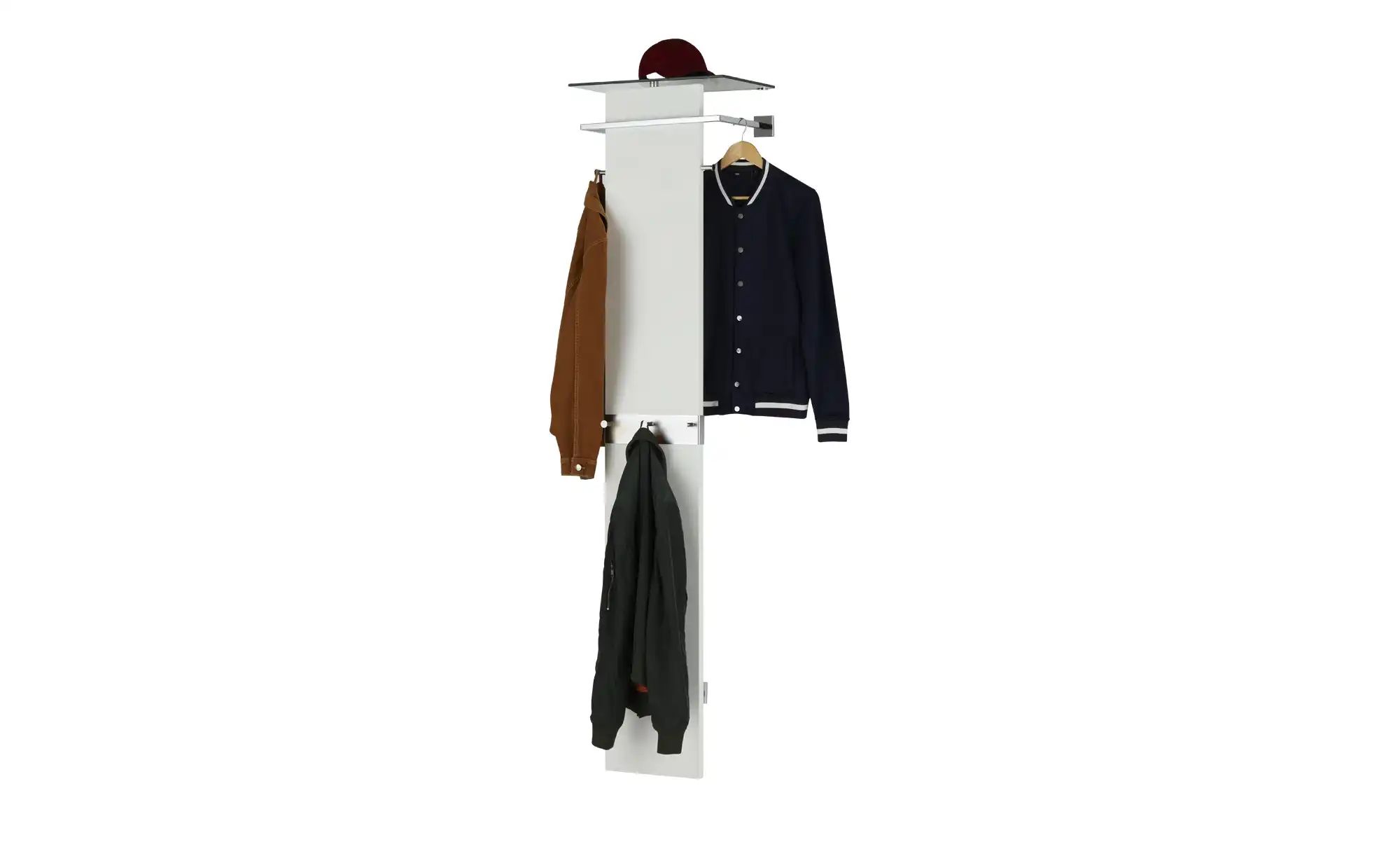 Thumbnail - Garderobe  Lenno ¦ weiß ¦ Holzwerkstoff ¦ Maße (cm): B: 50 H: 192 T: 30.0 Garderoben & Kleiderstangen > Wandgarderoben -...
