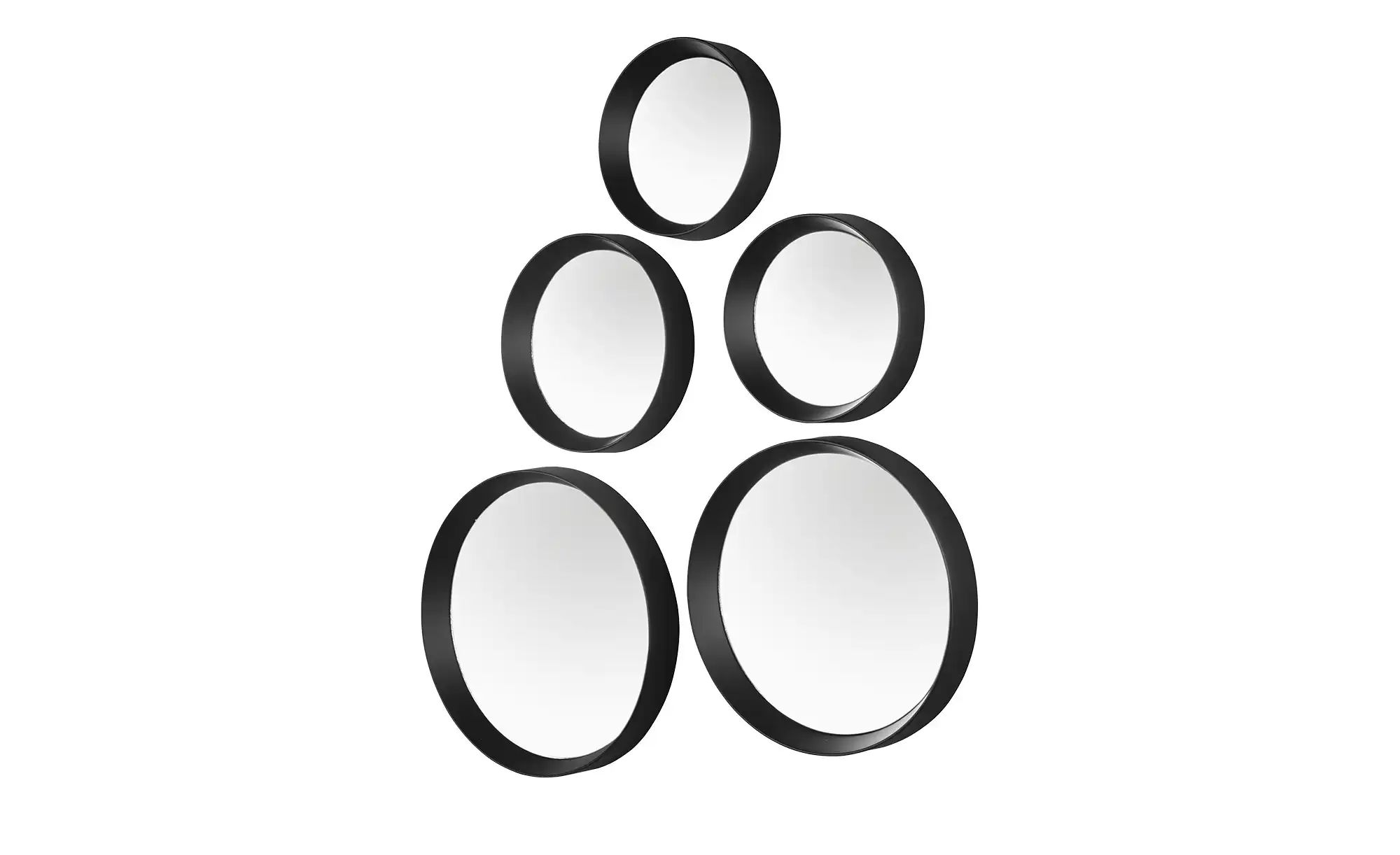 Dekospiegel 5er Set  Capovalle ¦ schwarz ¦ Glas,Kunststoff Ø: 25 Accessoire günstig online kaufen