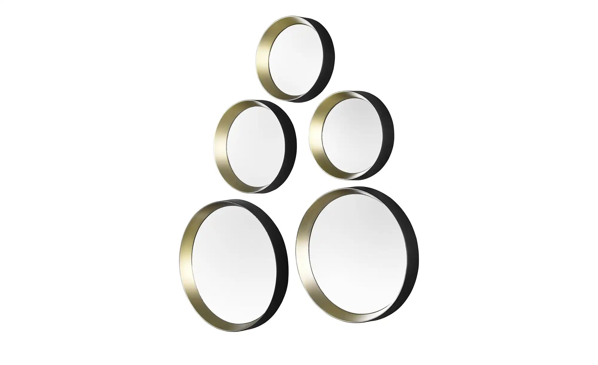Dekospiegel 5er Set  Capovalle ¦ gold ¦ Glas,Kunststoff Ø: 25 Accessoires > günstig online kaufen
