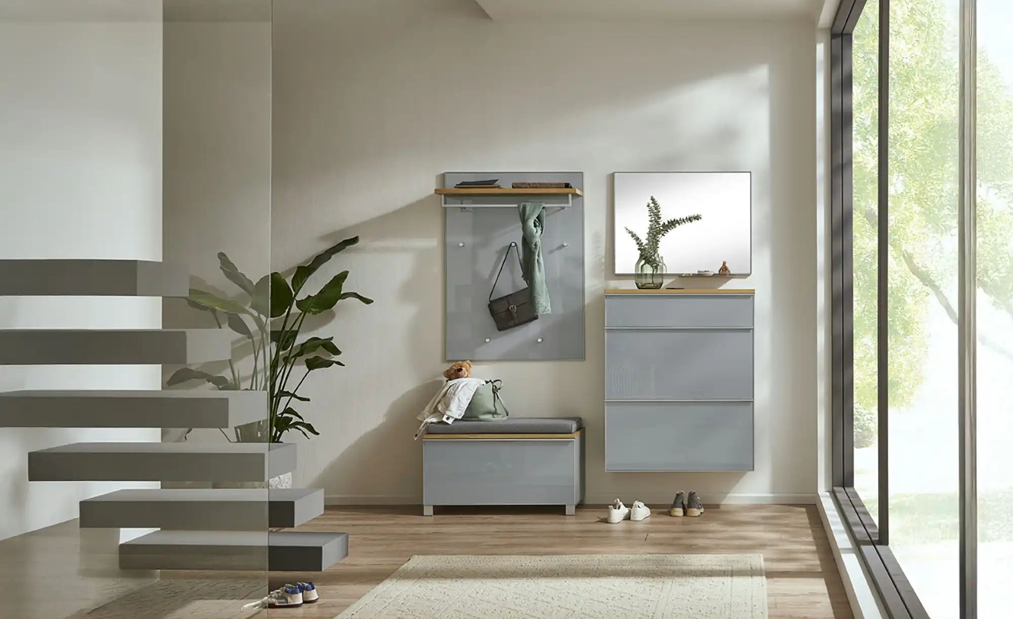 Garderobenbank  Xena ¦ grau ¦ Maße (cm): B: 84 H: 45 T: 40.0 Bänke > Einzel günstig online kaufen