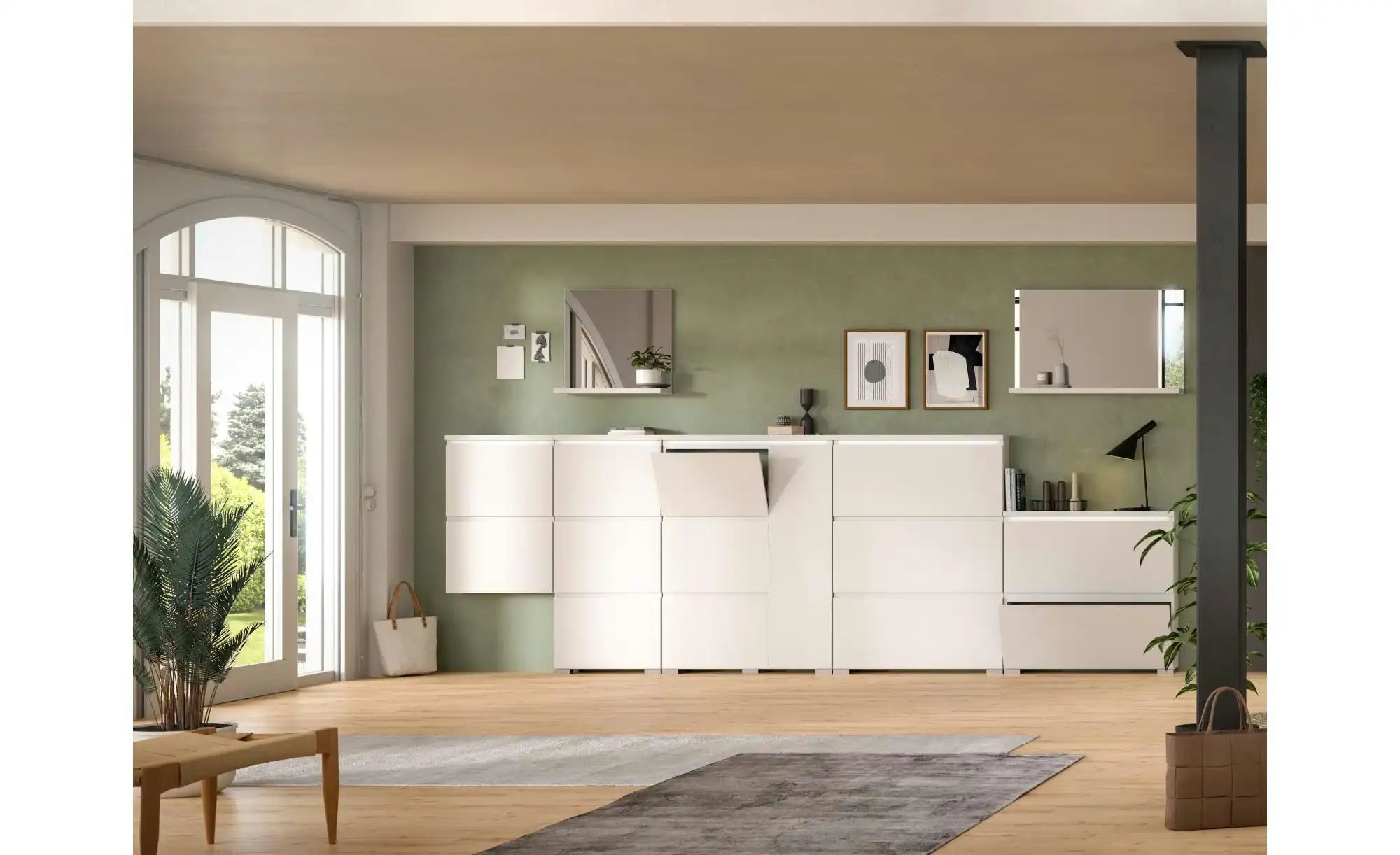 Schuhschrank   ¦ weiß ¦ Maße (cm): B: 95 H: 130 T: 18.0 Garderoben & Kleide günstig online kaufen