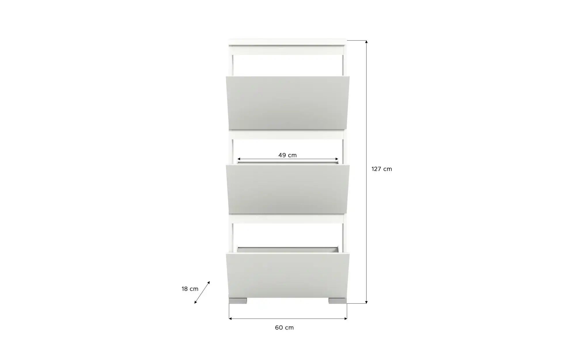 Thumbnail - uno Schuhschrank ¦ weiß ¦ Maße (cm): B: 60 H: 130 T: 18.0 Garderoben & Kleiderstangen > Garderoben Schuhschränke - Höf...