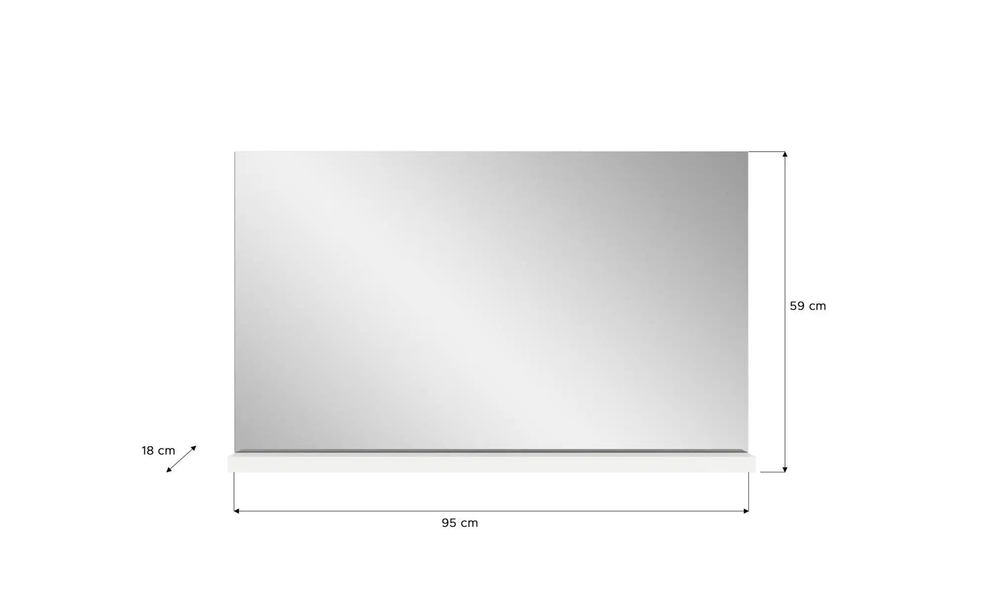 uno Spiegel 95 x 59 cm  ¦ grau ¦ Holzwerkstoff,Aluminium,Glas ¦ Maße (cm): günstig online kaufen