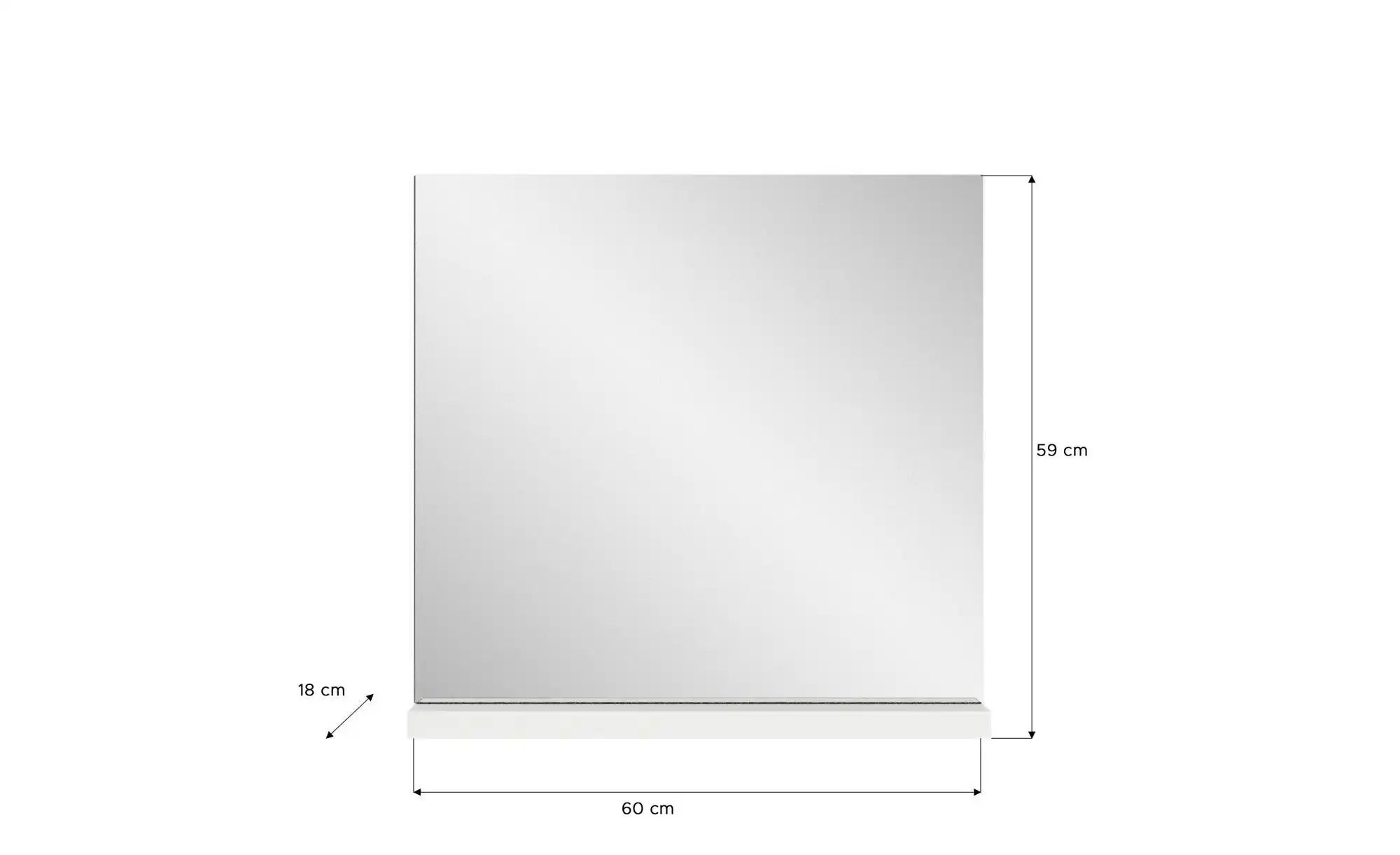 uno Spiegel 60 x 59 cm  ¦ holzfarben ¦ Holzwerkstoff,Aluminium,Glas ¦ Maße günstig online kaufen