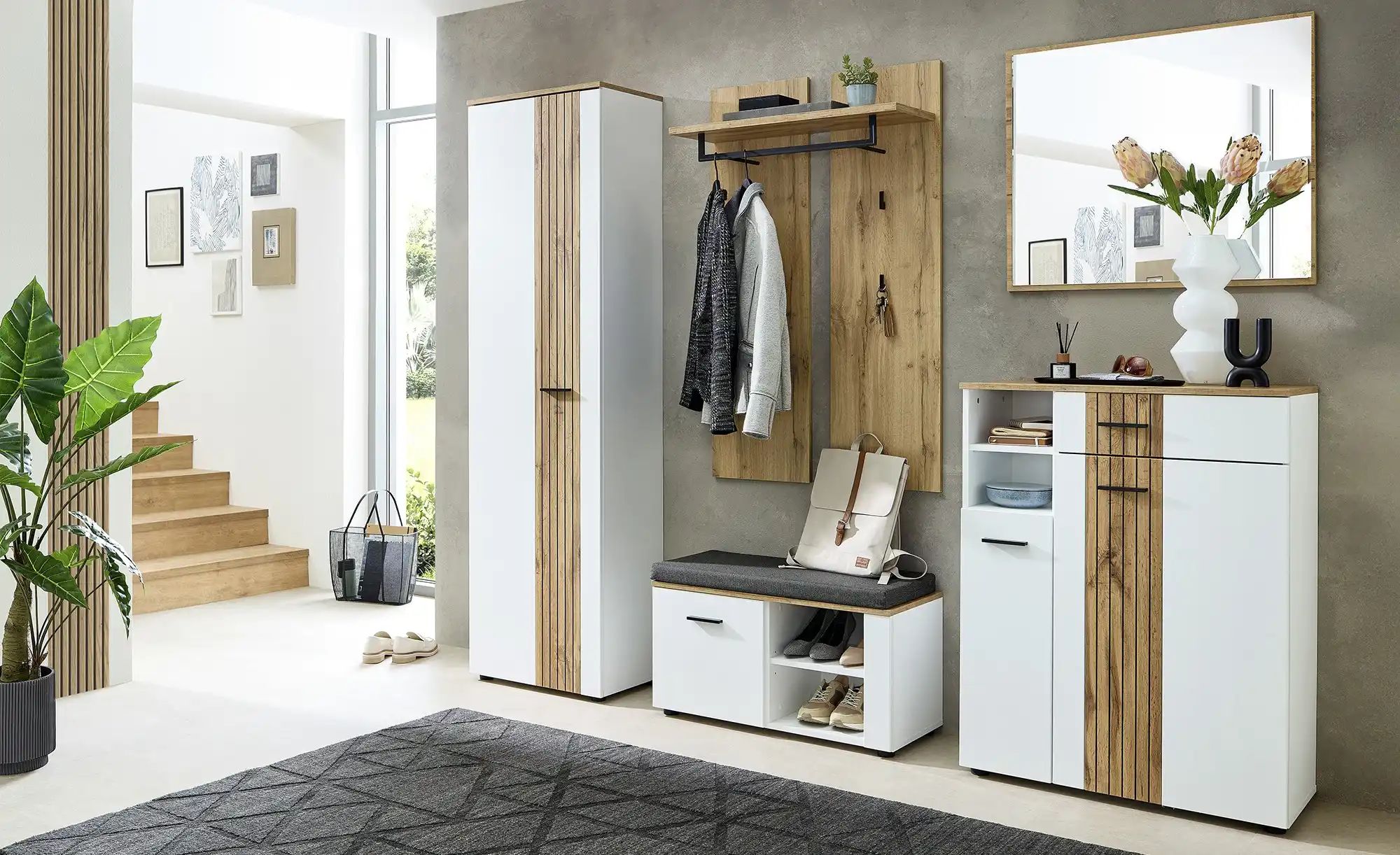 Thumbnail - uno Spiegel 80 x 70 cm Stripe ¦ holzfarben ¦ Glas,Aluminium,Holzwerkstoff ¦ Maße (cm): B: 80 H: 70 T: 2.0 Garderoben & K...