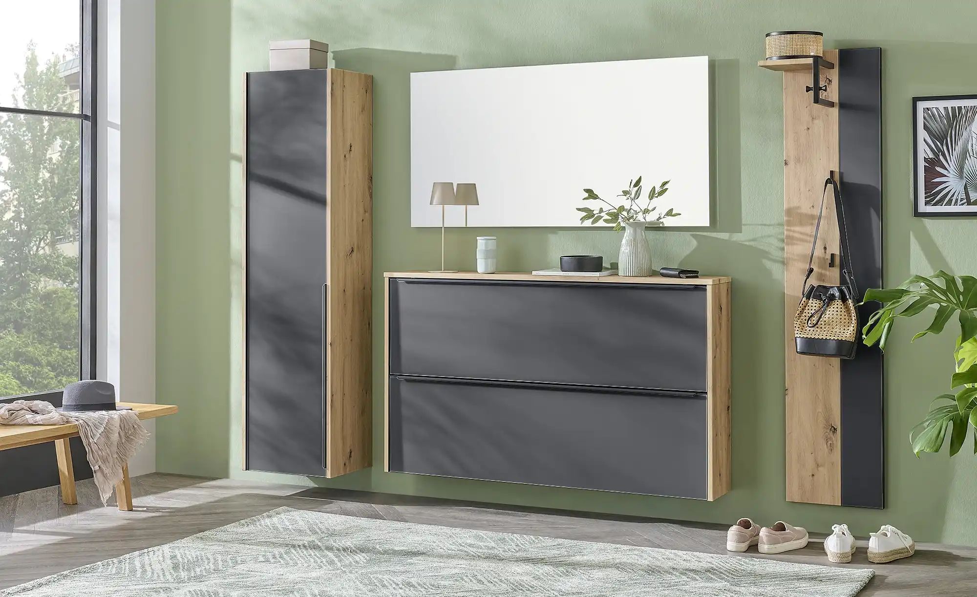 Thumbnail - Wohnwert Hängeschrank Arca ¦ grau ¦ Maße (cm): B: 43 H: 165 T: 34.0 Schränke > Dielenschränke - Höffner