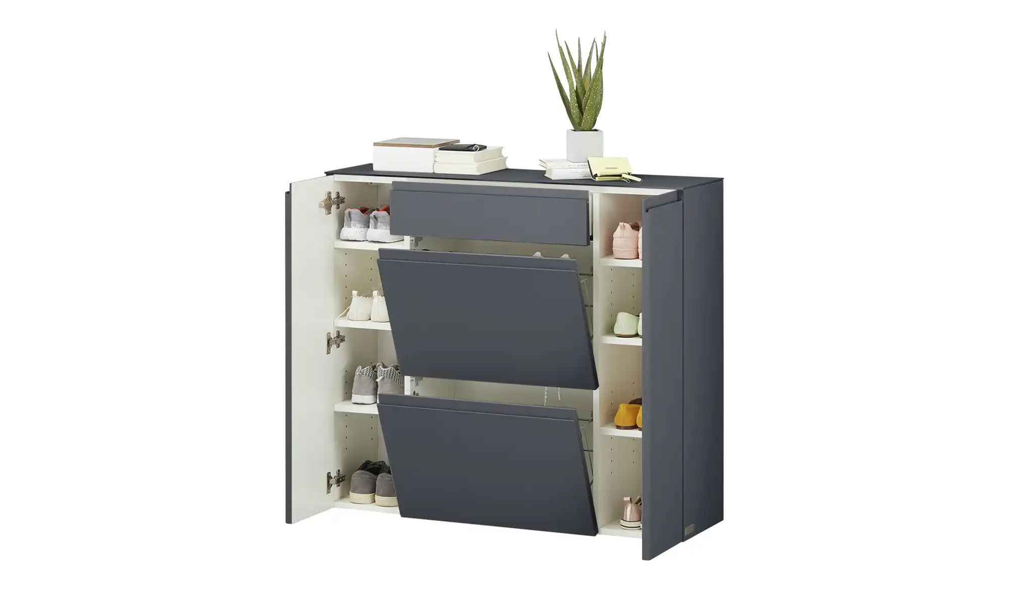 Wohnwert Hängeschuhschrank  Nicolo ¦ grau ¦ Maße (cm): B: 110 H: 96 T: 33.0 günstig online kaufen