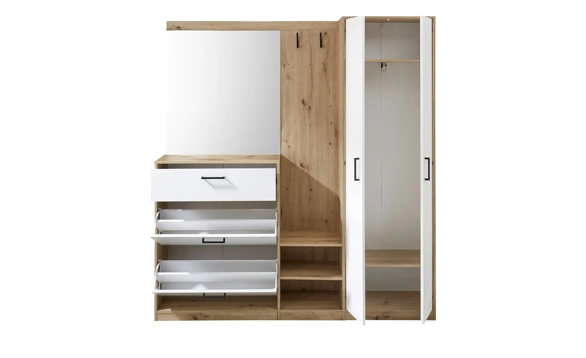 Thumbnail - Kompaktgarderobe Bardolino ¦ weiß ¦ Maße (cm): B: 180 H: 195 T: 38.0 Garderoben & Kleiderstangen > Garderoben - Höffner
