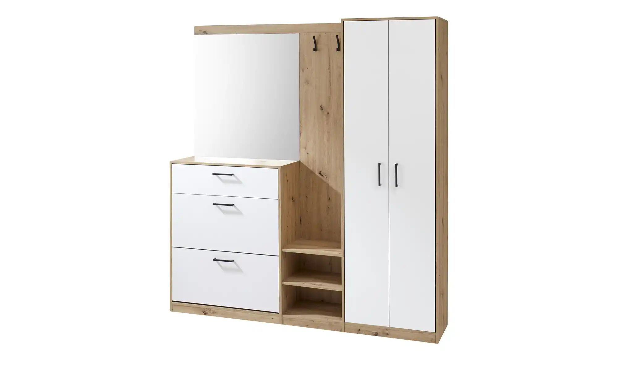 Kompaktgarderobe  Bardolino ¦ weiß ¦ Maße (cm): B: 180 H: 195 T: 38.0 Garde günstig online kaufen