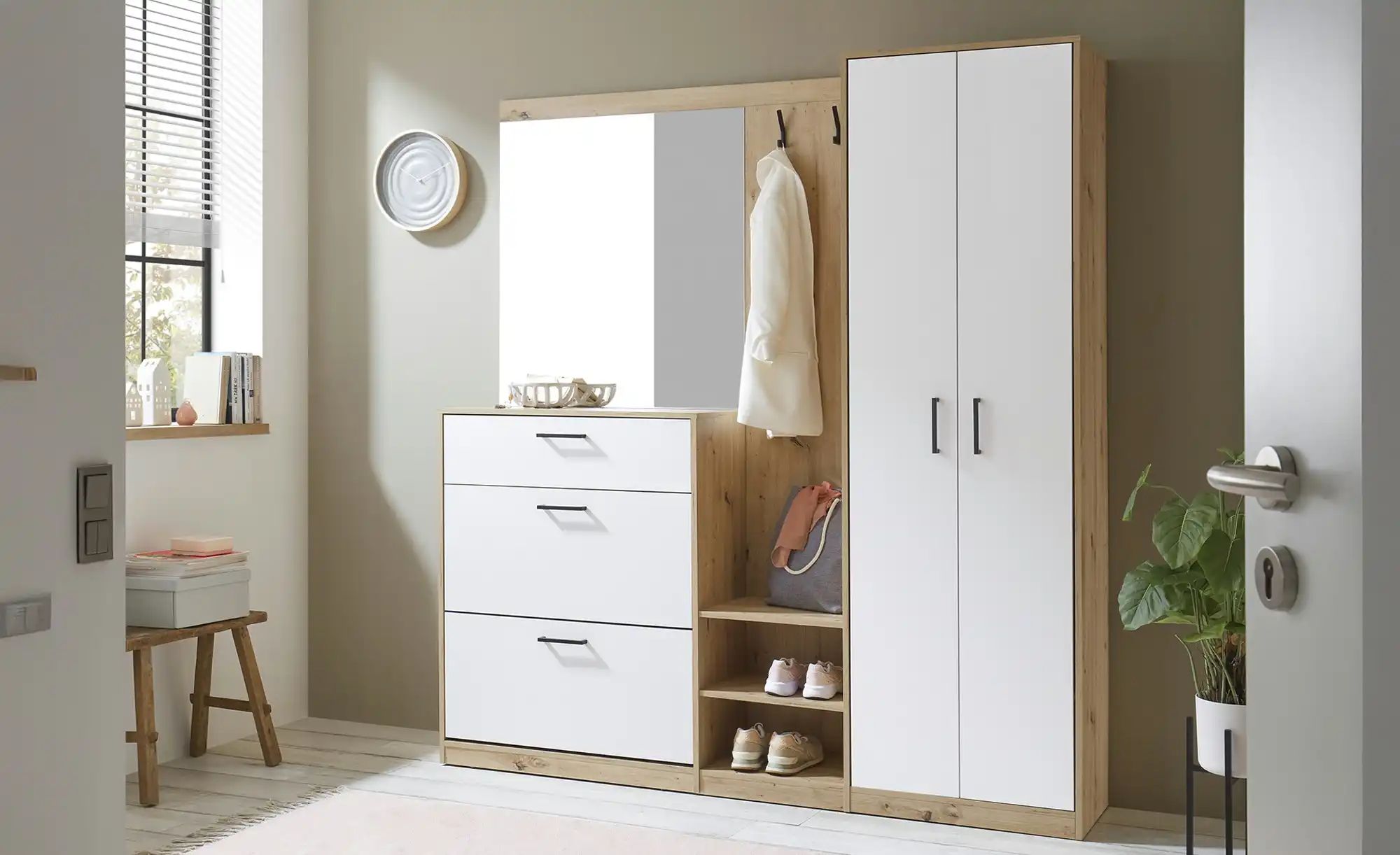 Thumbnail - Kompaktgarderobe Bardolino ¦ weiß ¦ Maße (cm): B: 180 H: 195 T: 38.0 Garderoben & Kleiderstangen > Garderoben - Höffner