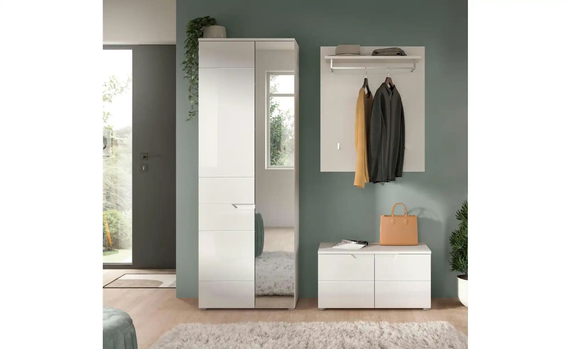 Thumbnail - Garderobenkombination   ¦ weiß ¦ Maße (cm): B: 163 H: 193 T: 37.0 Garderoben & Kleiderstangen > Garderoben - Höffner