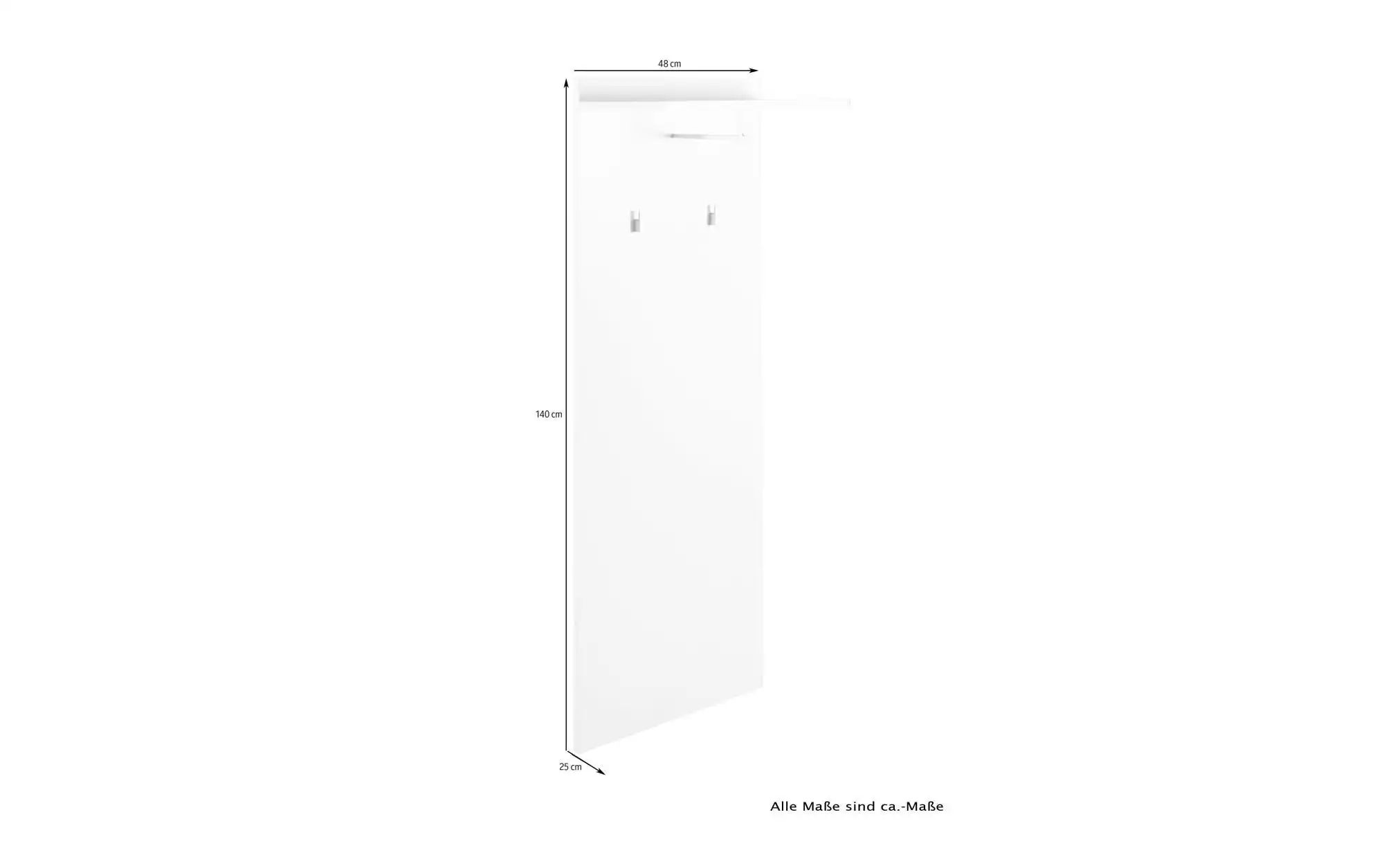 Wandpaneel  Jakob ¦ weiß ¦ Holzwerkstoff ¦ Maße (cm): B: 48 H: 140 Garderob günstig online kaufen