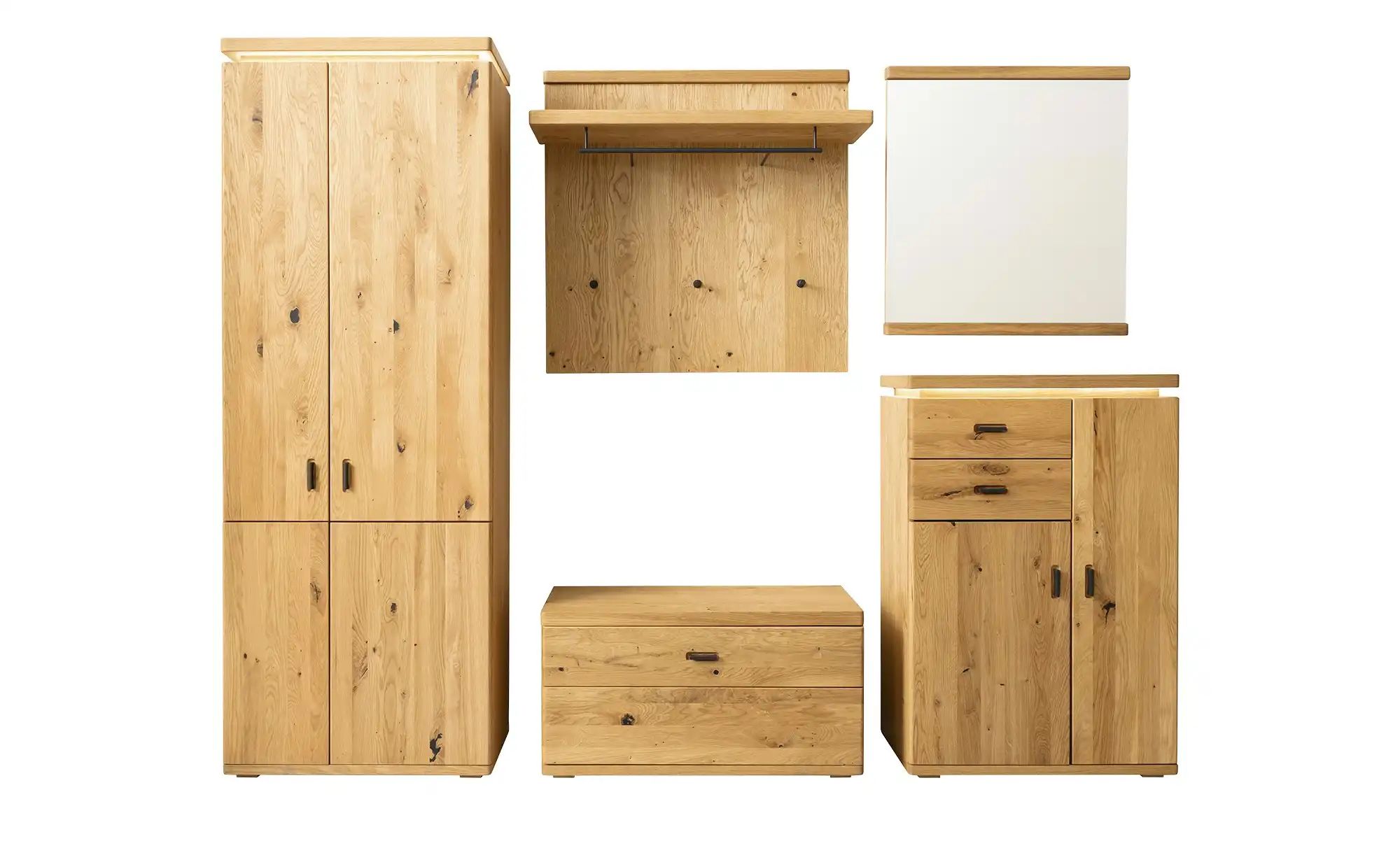 Garderobenkombination 5 teilig Woodland ¦ holzfarben ¦ Maße (cm): B: 260 H: günstig online kaufen