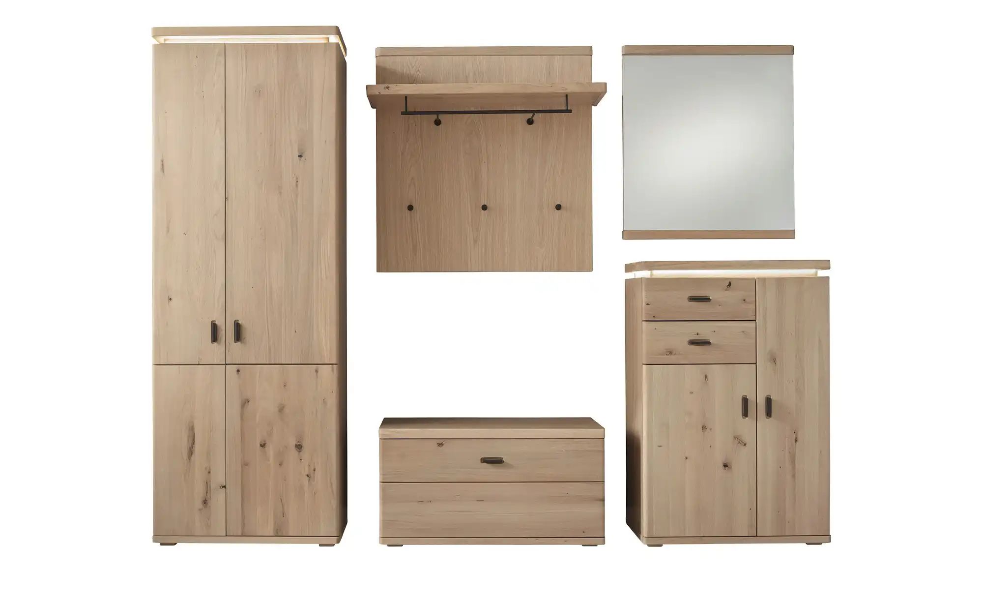 Garderobenkombination 5 teilig Woodland ¦ holzfarben ¦ Maße (cm): B: 260 H: günstig online kaufen