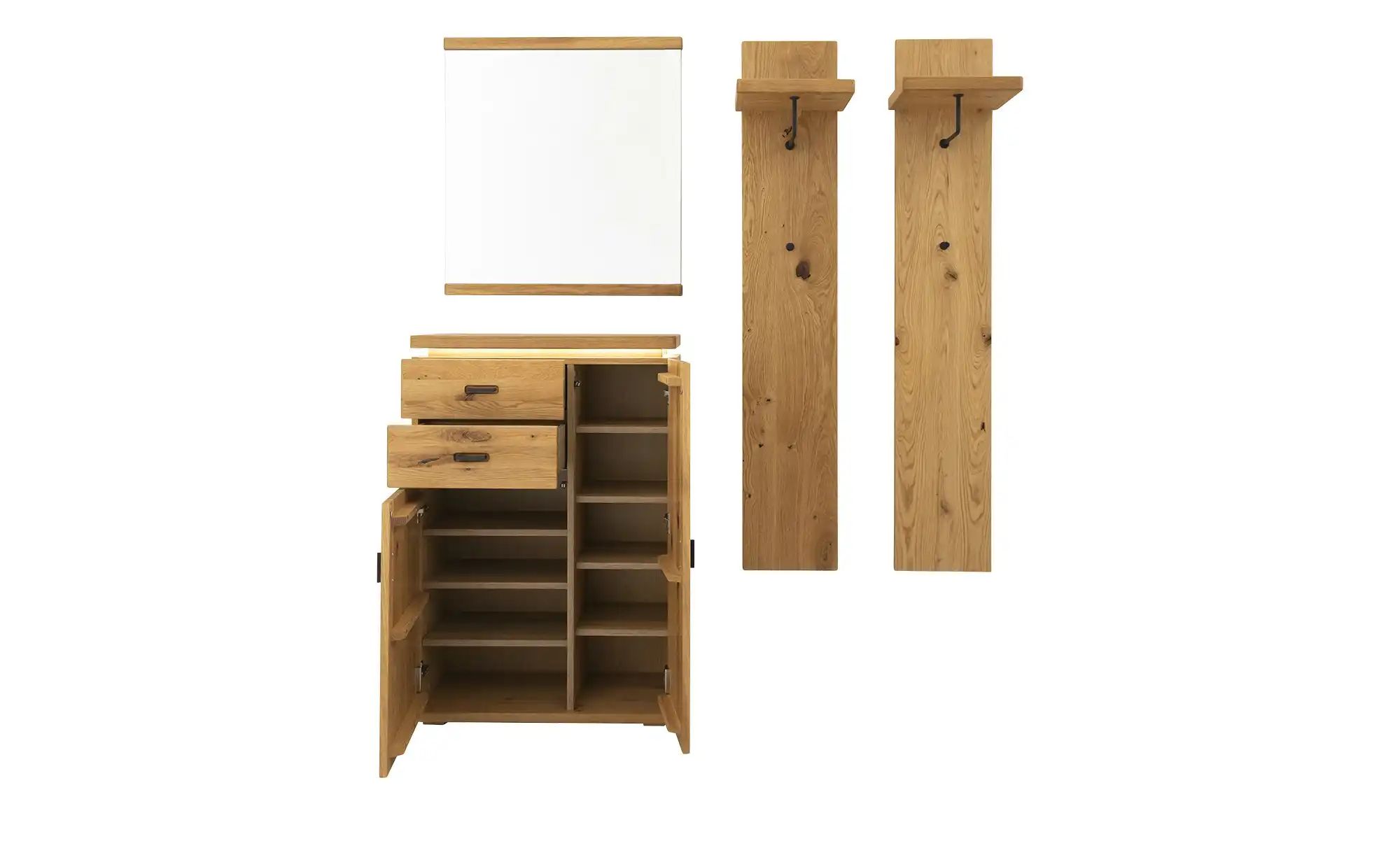 Thumbnail - Garderobenkombination 4 teilig Woodland ¦ holzfarben ¦ Maße (cm): B: 155 H: 204 T: 38.0 Garderoben & Kleiderstangen > Ga...