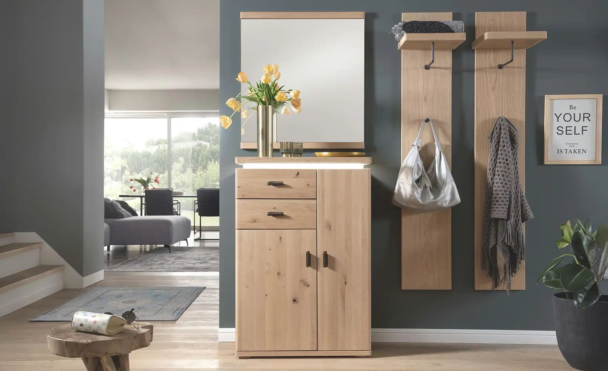 Garderobenkombination 4 teilig Woodland ¦ holzfarben ¦ Maße (cm): B: 155 H: günstig online kaufen