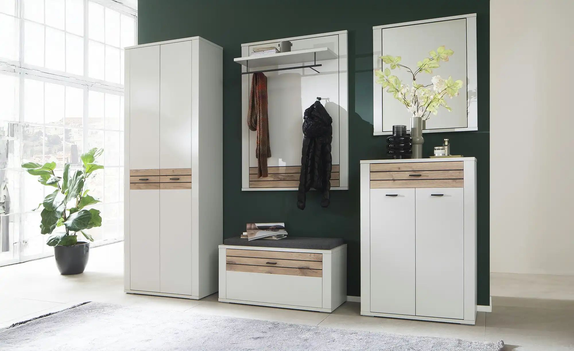 Thumbnail - Garderobenkombination 5 teilig Octave ¦ weiß ¦ Maße (cm): B: 256 H: 207 T: 38.0 Garderoben & Kleiderstangen > Garderoben...