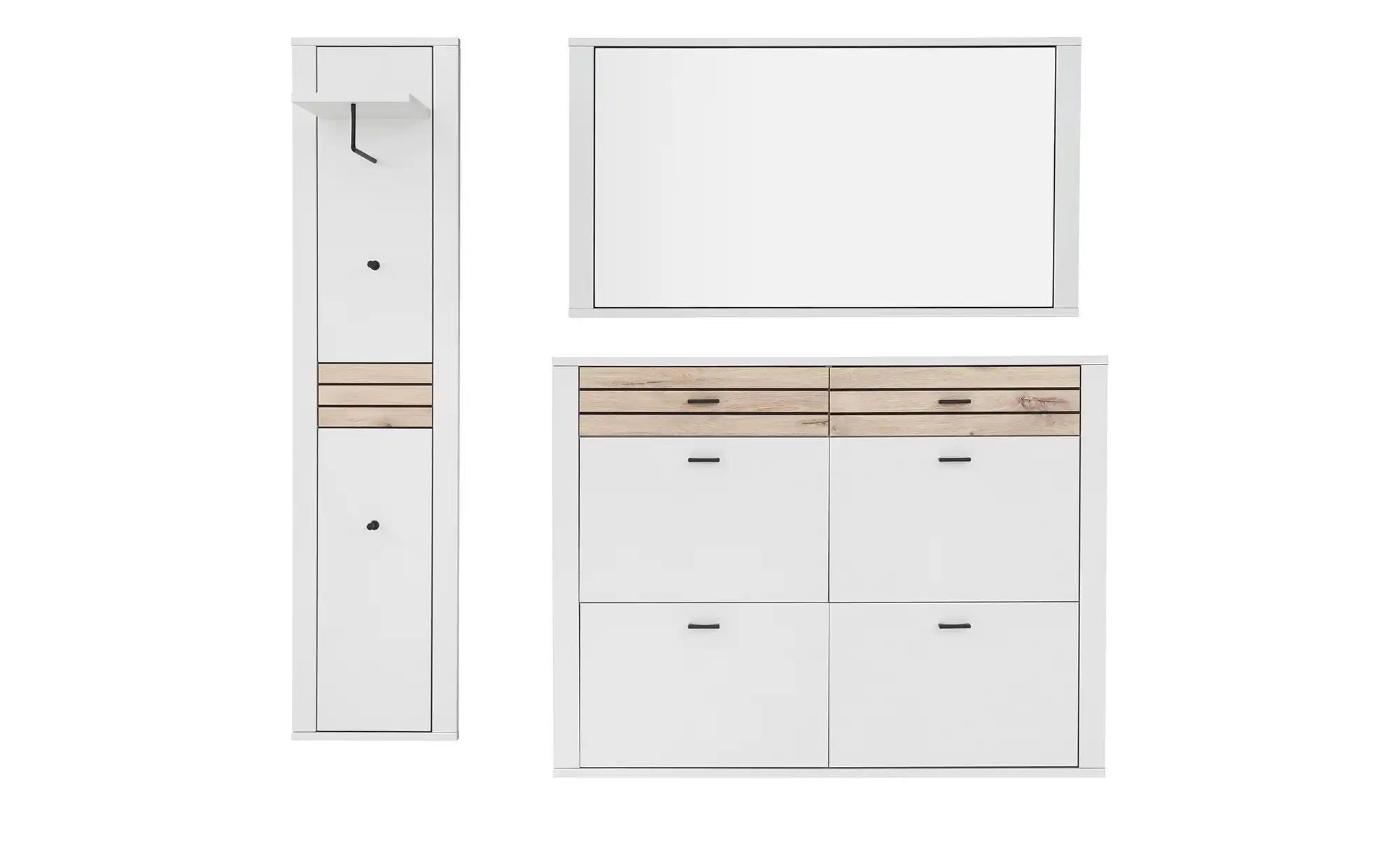 Garderobenkombination 3 teilig Octave ¦ weiß ¦ Maße (cm): B: 187 H: 183 T: günstig online kaufen