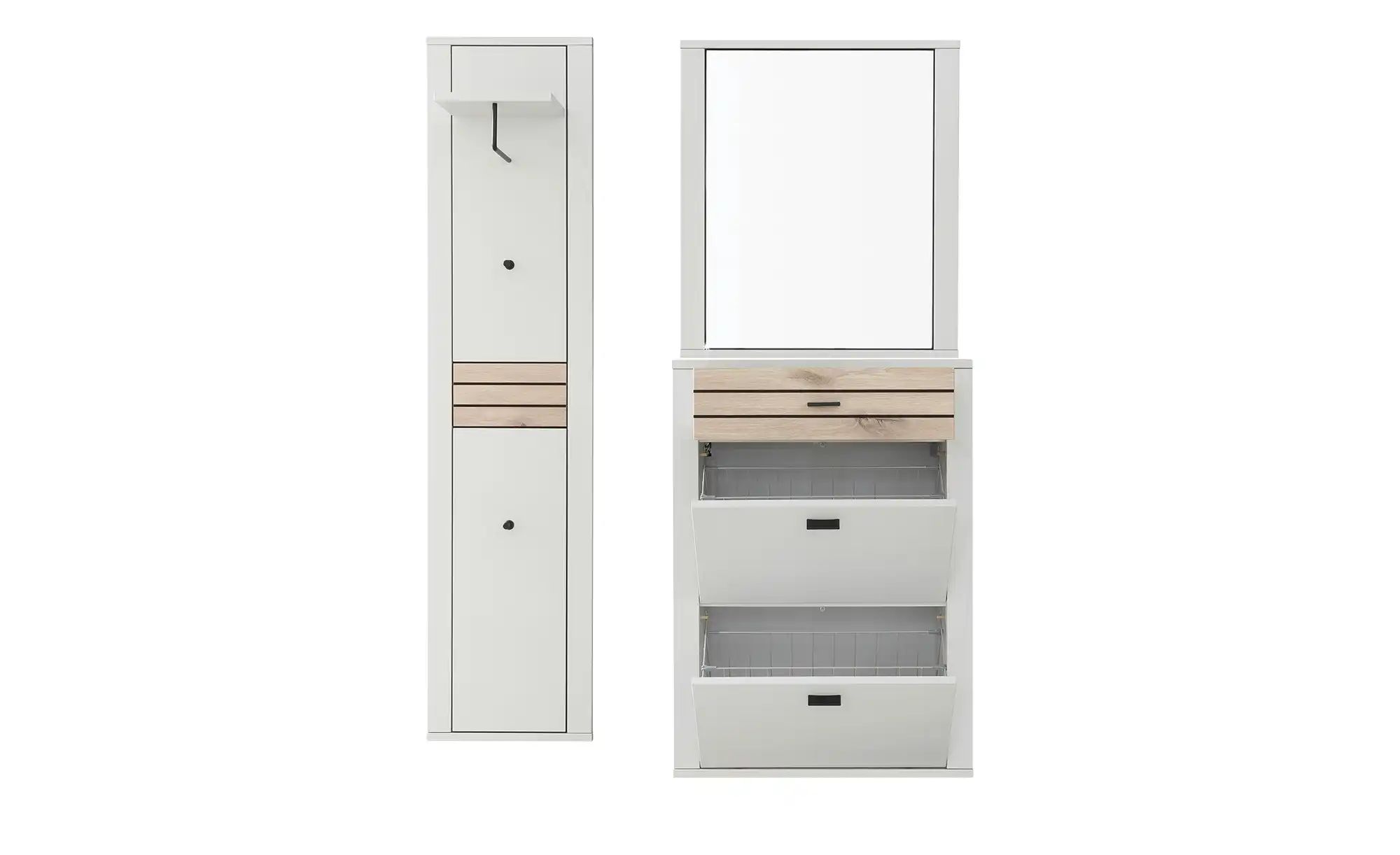 Garderobenkombination 3 teilig Octave ¦ weiß ¦ Maße (cm): B: 127 H: 183 T: günstig online kaufen