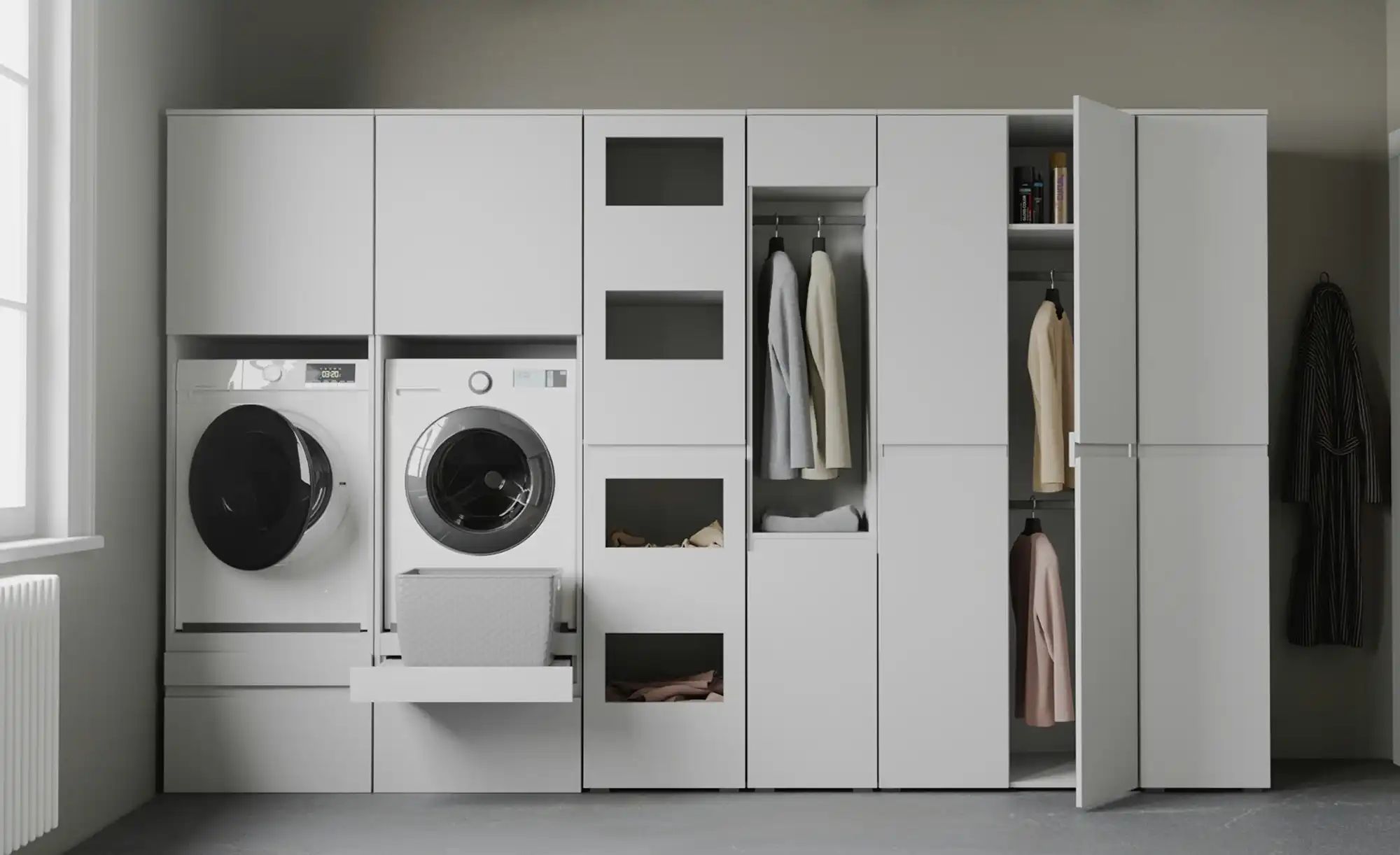 smart Wäscheschrank  BEN ¦ weiß ¦ Maße (cm): B: 50 H: 210 T: 60.0 Schränke günstig online kaufen