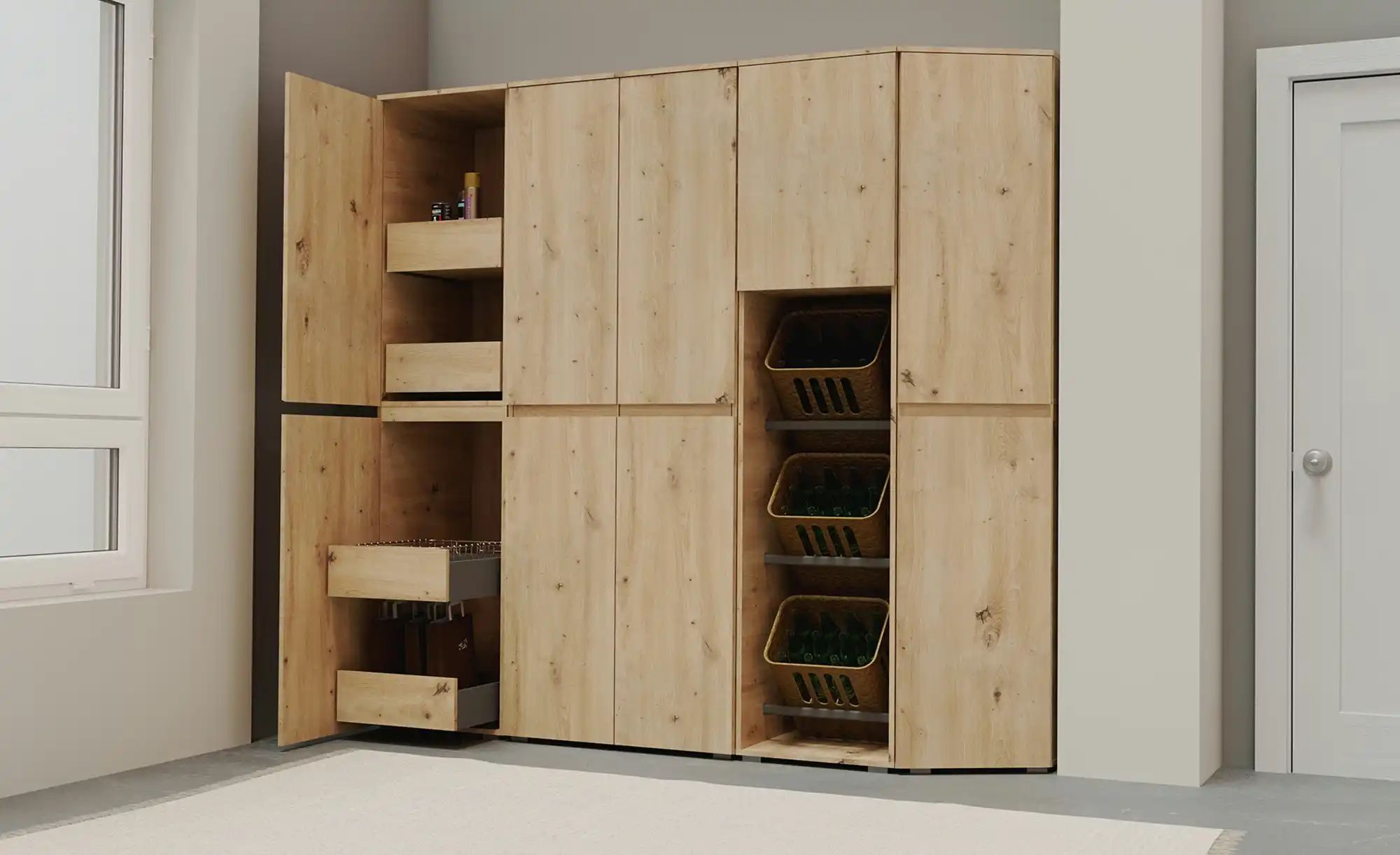 Thumbnail - smart Winkelschrank  BEN ¦ holzfarben ¦ Maße (cm): B: 40 H: 210 T: 60.0 Schränke > Mehr Schränke > Mehrzweckschränke - H...