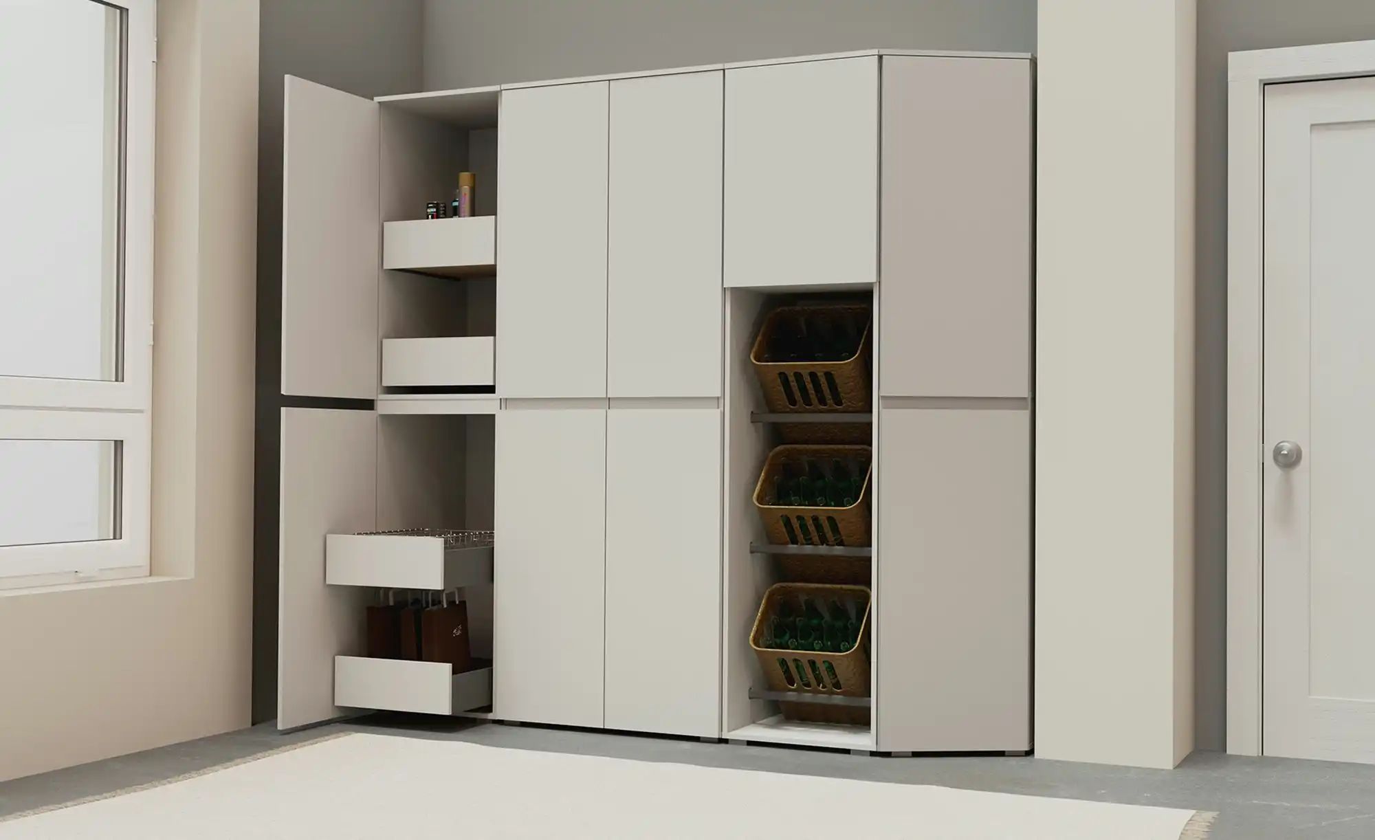 Thumbnail - smart Winkelschrank  BEN ¦ weiß ¦ Maße (cm): B: 40 H: 210 T: 60.0 Schränke > Mehr Schränke > Mehrzweckschränke - Höffner