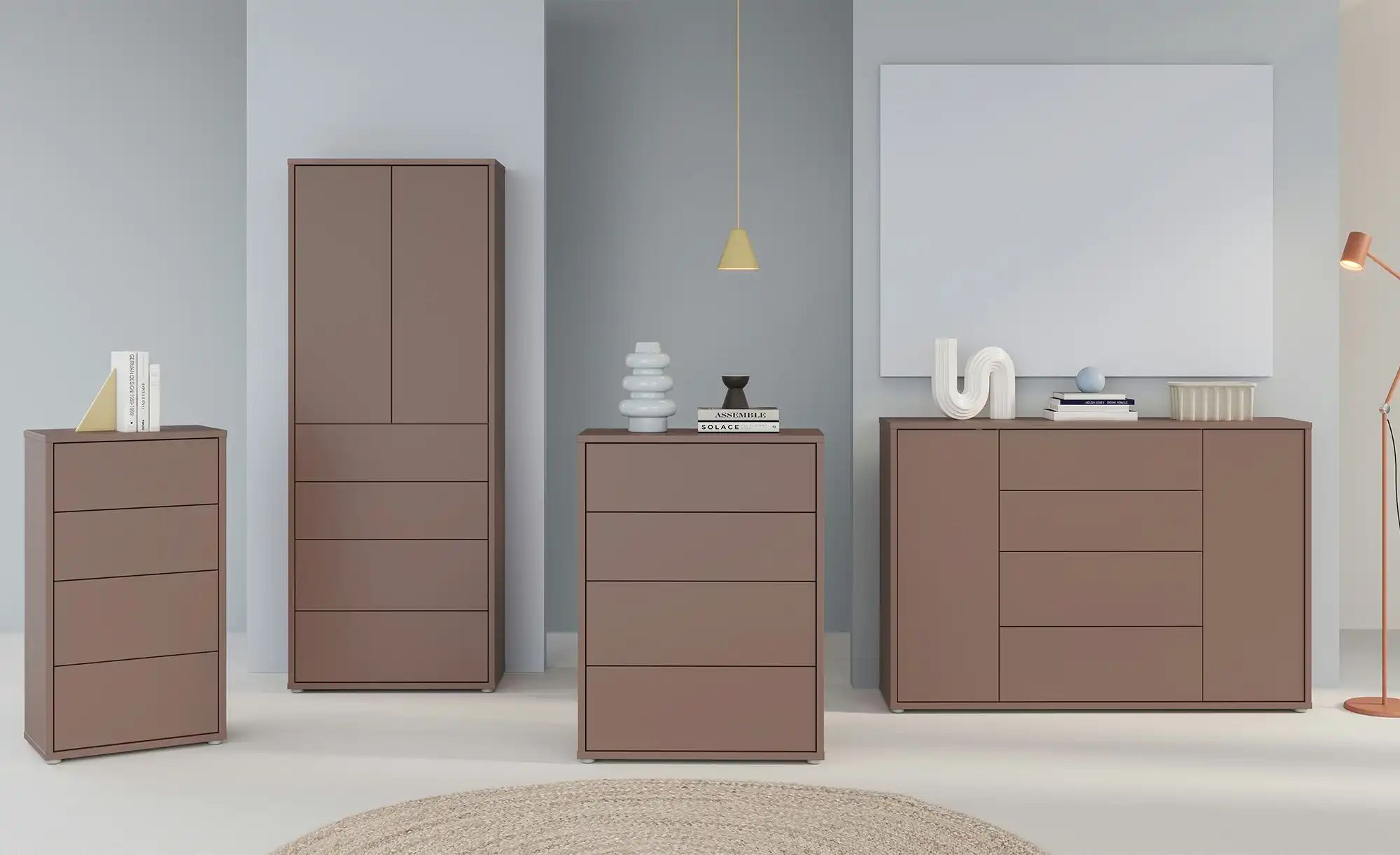 Mehrzweckschrank  Bolognano ¦ rot ¦ Maße (cm): B: 74,5 H: 191,9 T: 34.9 Sch günstig online kaufen