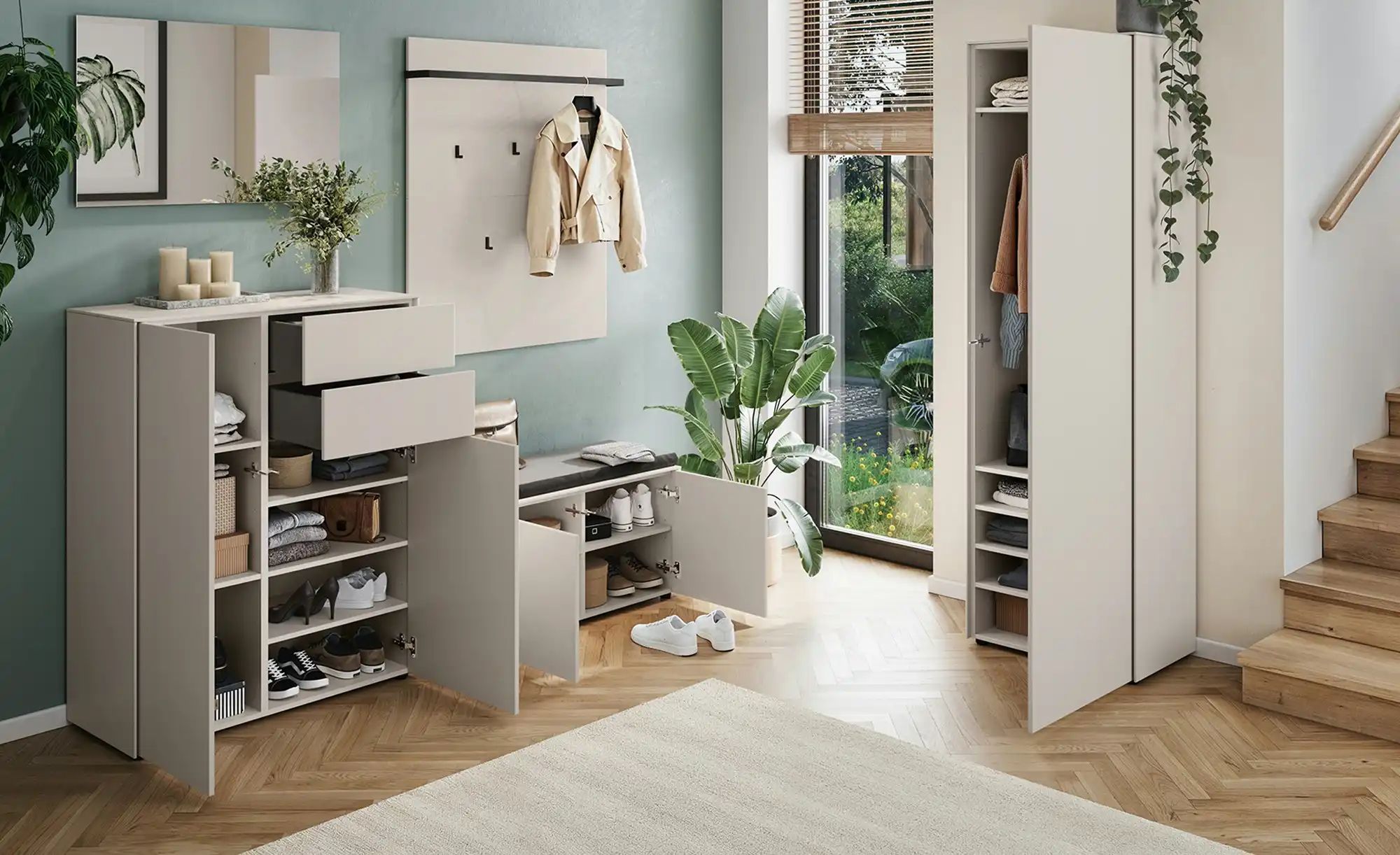 uno Garderobenschrank  Lomena ¦ beige ¦ Maße (cm): B: 61 H: 199 T: 41.0 Sch günstig online kaufen