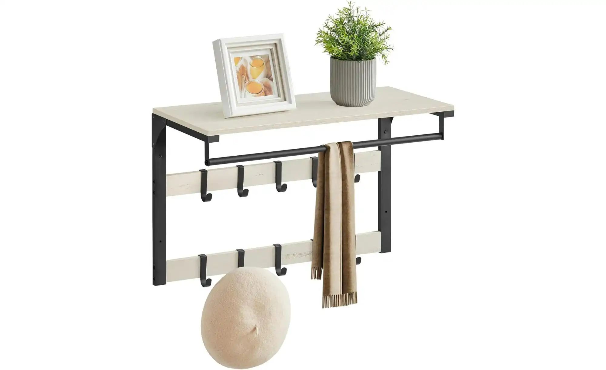 Garderobenpaneel   ¦ weiß ¦ Holzwerkstoff,Metall ¦ Maße (cm): B: 65 H: 42 G günstig online kaufen