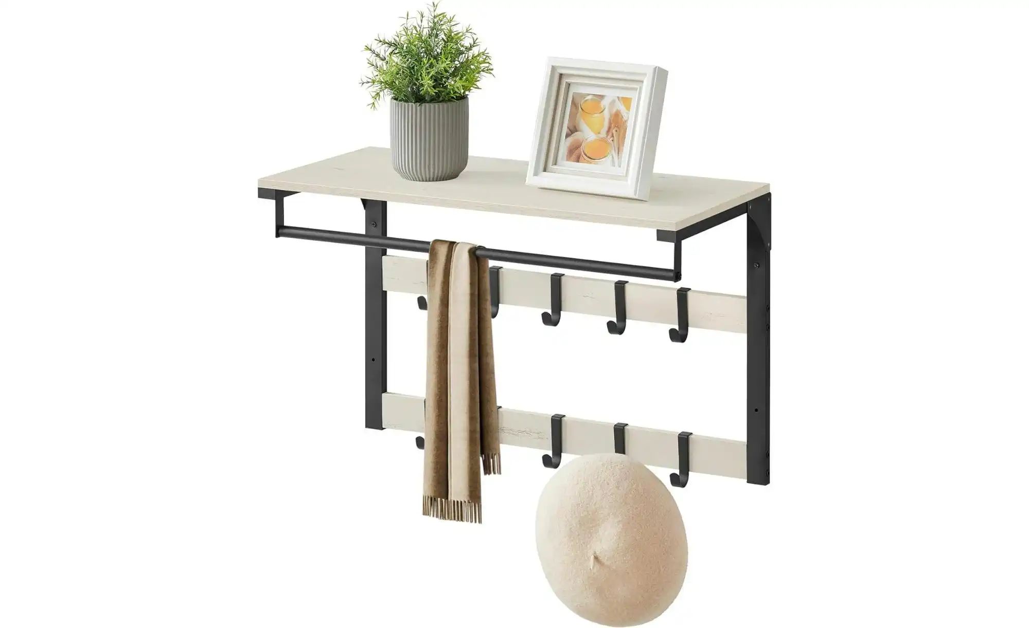 Garderobenpaneel   ¦ weiß ¦ Holzwerkstoff,Metall ¦ Maße (cm): B: 65 H: 42 G günstig online kaufen