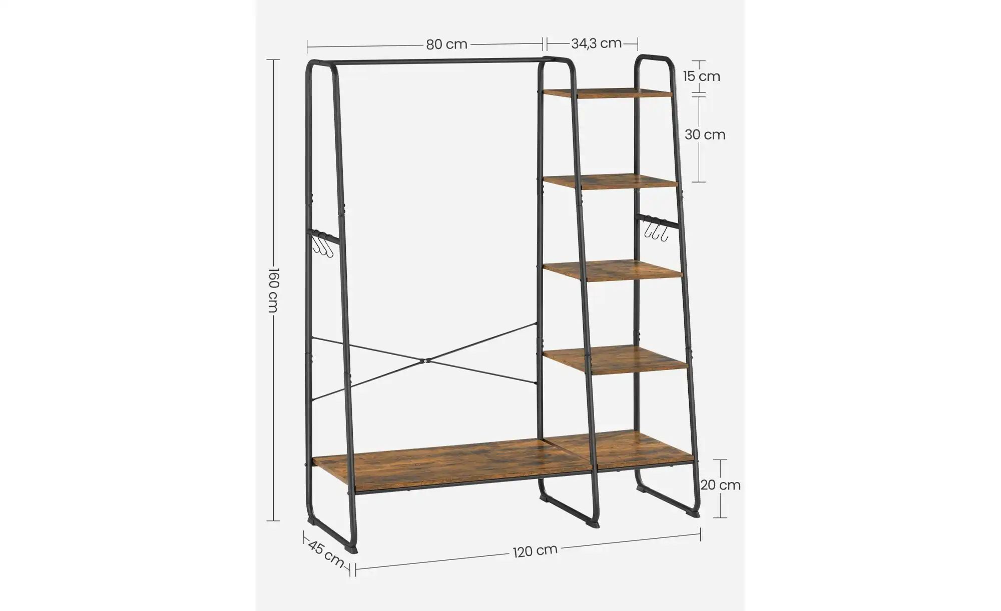 Garderobenständer   ¦ schwarz ¦ Holzwerkstoff,Metall ¦ Maße (cm): B: 120 H: günstig online kaufen