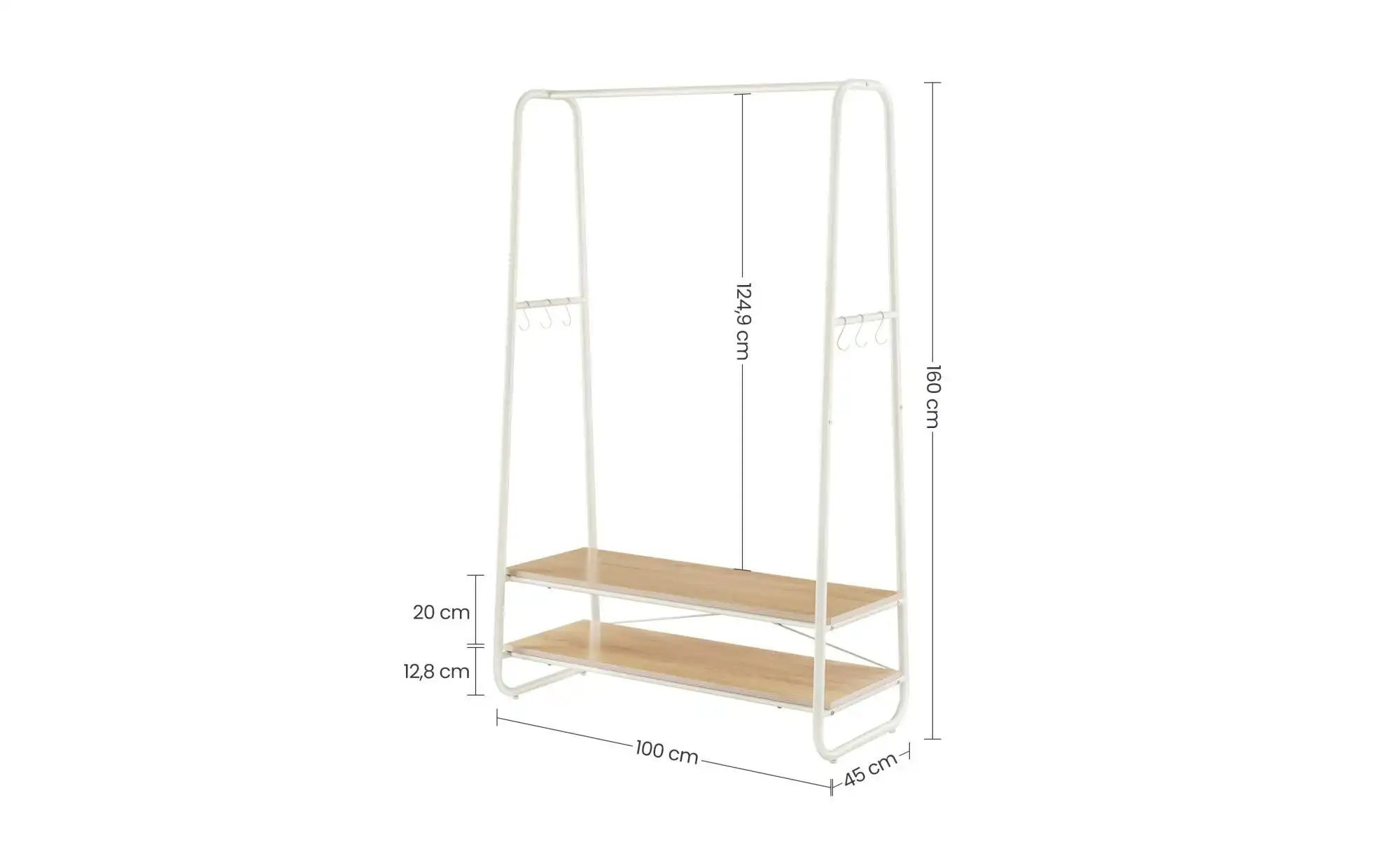 Garderobenständer   ¦ weiß ¦ Holzwerkstoff,Metall ¦ Maße (cm): B: 100 H: 16 günstig online kaufen