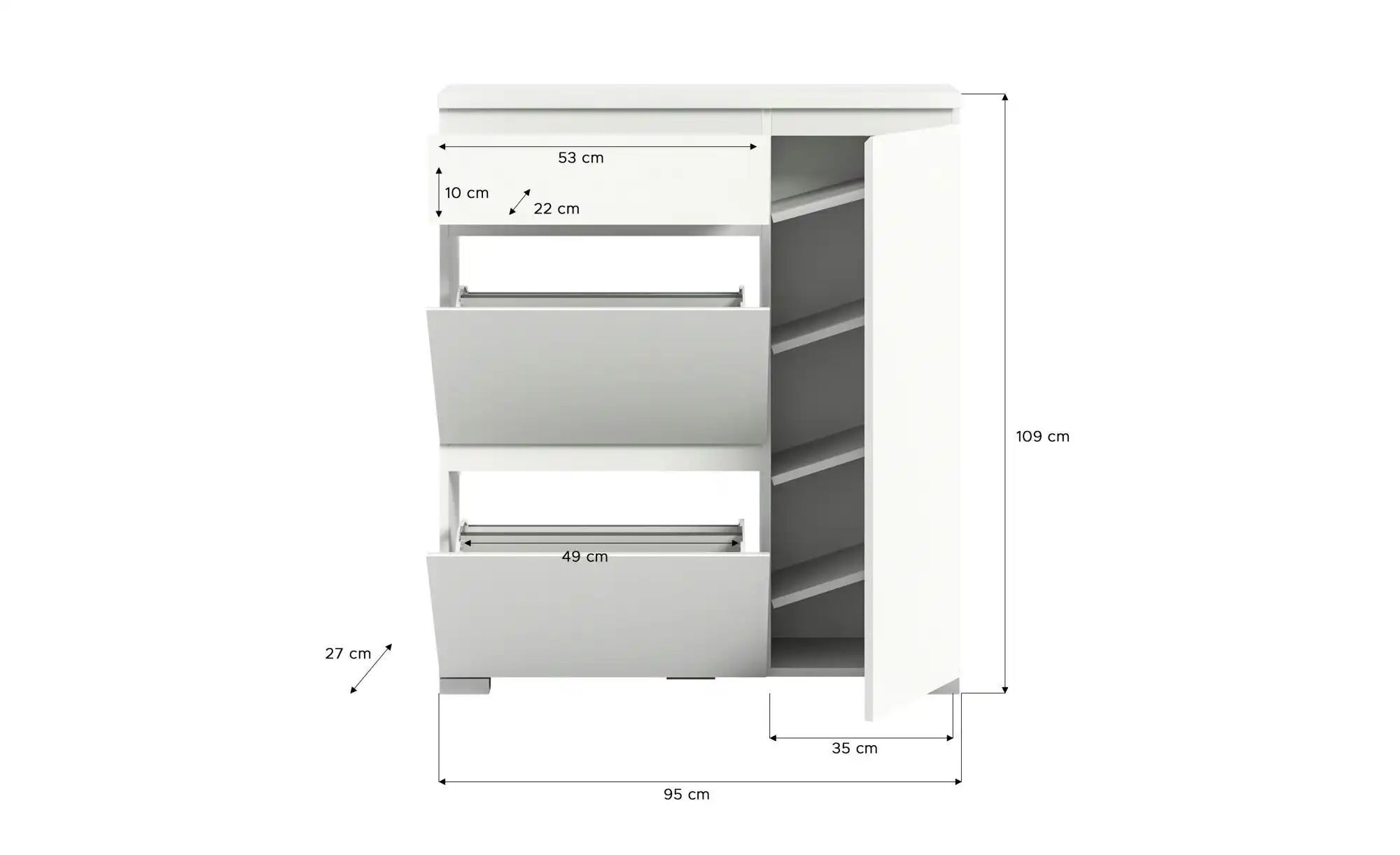 uno Schuhschrank-Set   ¦ weiß ¦ Maße (cm): B: 205 H: 152 Garderoben & Kleid günstig online kaufen