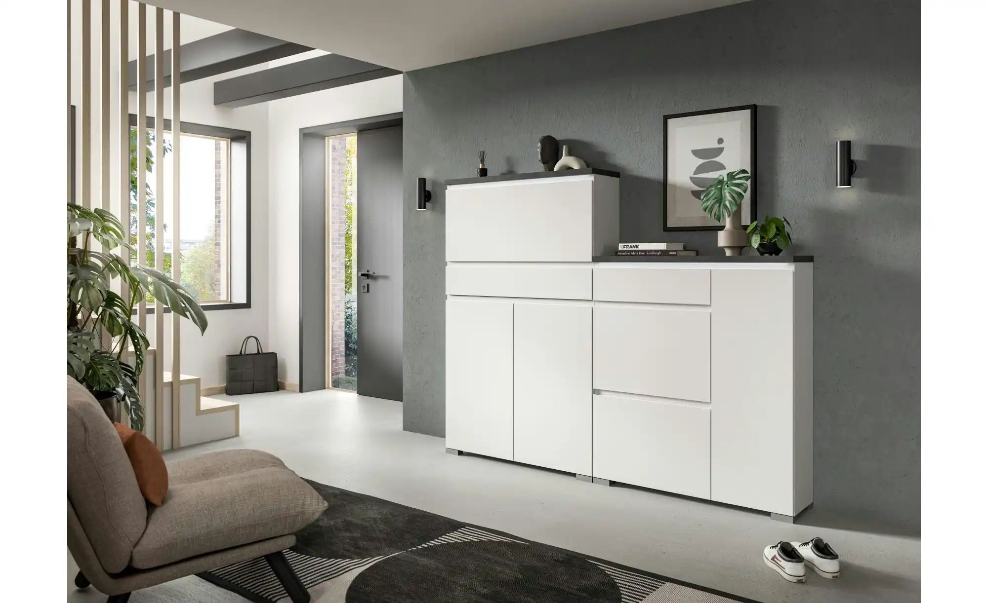 Thumbnail - Schuhschrank-Set   ¦ weiß ¦ Maße (cm): B: 205 H: 152 Garderoben & Kleiderstangen > Garderobensysteme - Höffner